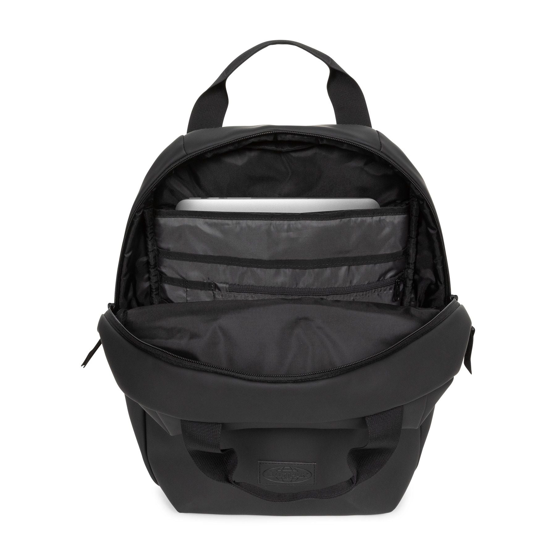 Eastpak Tecum Tote CNNCT F Backpack - Matte Black Water-Resistant Laptop Bag for Work, School & Travel | Durable Unisex College Backpack with Spacious Compartment