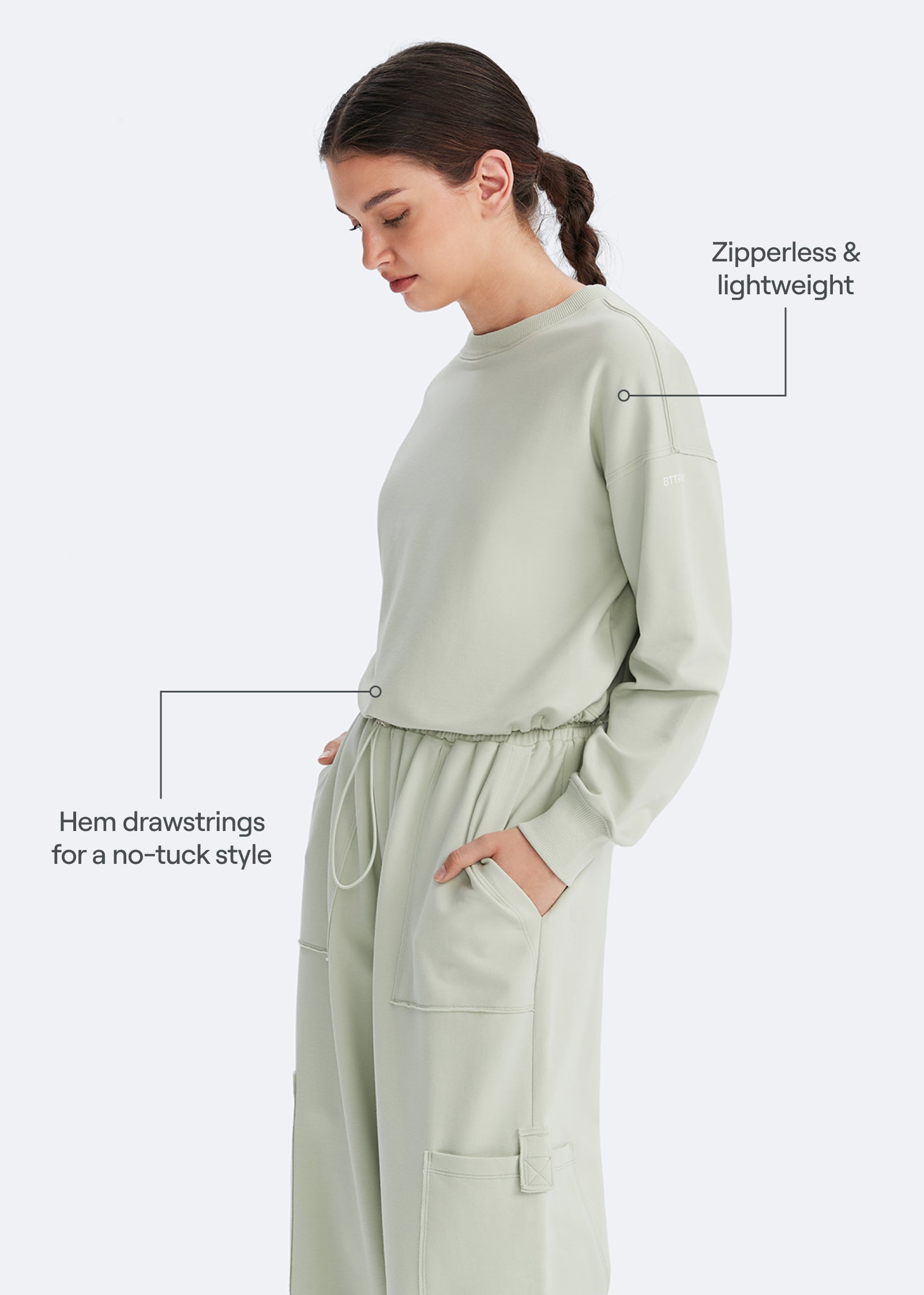 Cropped Sweatshirt with Drawstring Hood - Women's Casual Pullover for Streetwear & Loungewear - Perfect for Gym, Yoga, and Everyday Wear