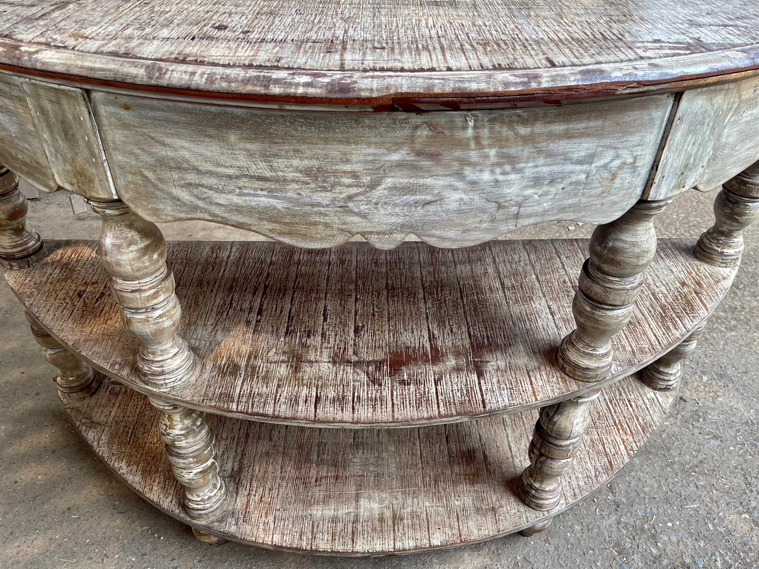 French Arched Hand Carved Solid Wood Console Table - Rustic White Entryway Hall Table for Farmhouse Decor | Perfect for Foyer, Living Room & Dining Room