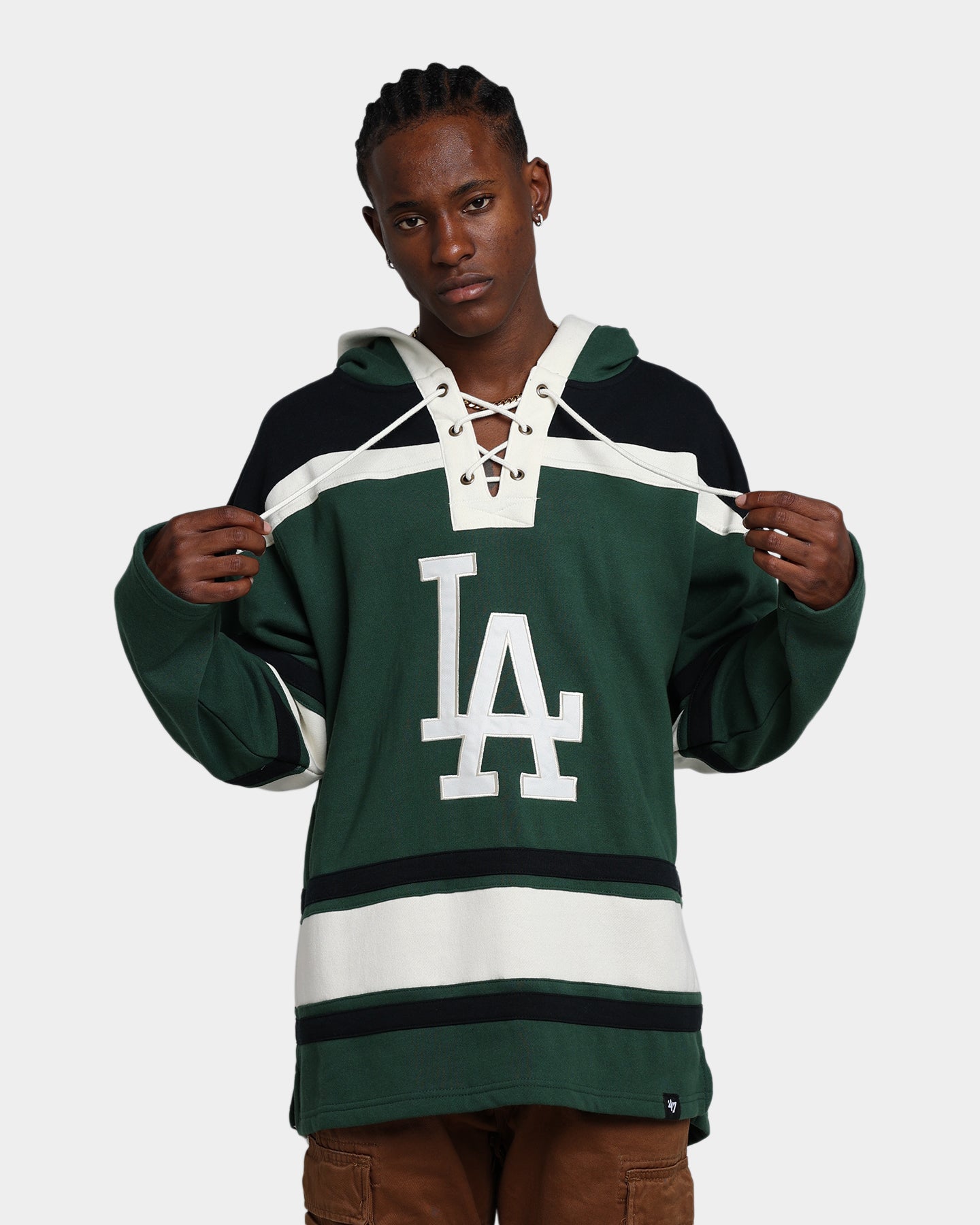 47 Brand Los Angeles Dodgers Superior Lacer Hoodie - Dark Green Baseball Pullover for Men & Women - Perfect for Game Day, Casual Wear & Sports Fan Gifts