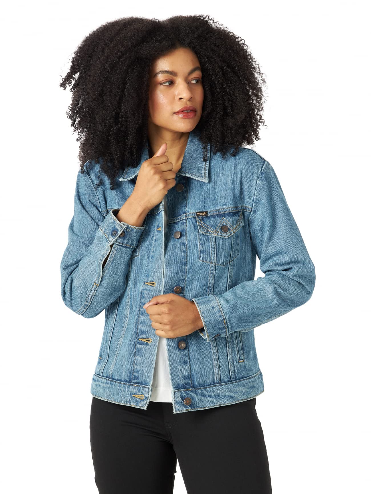 Wrangler Women's Memory Maker Jacket - Lightweight Denim Jacket for Casual Wear, Outdoor Adventures & Layering | Comfortable & Stylish Western Fashion