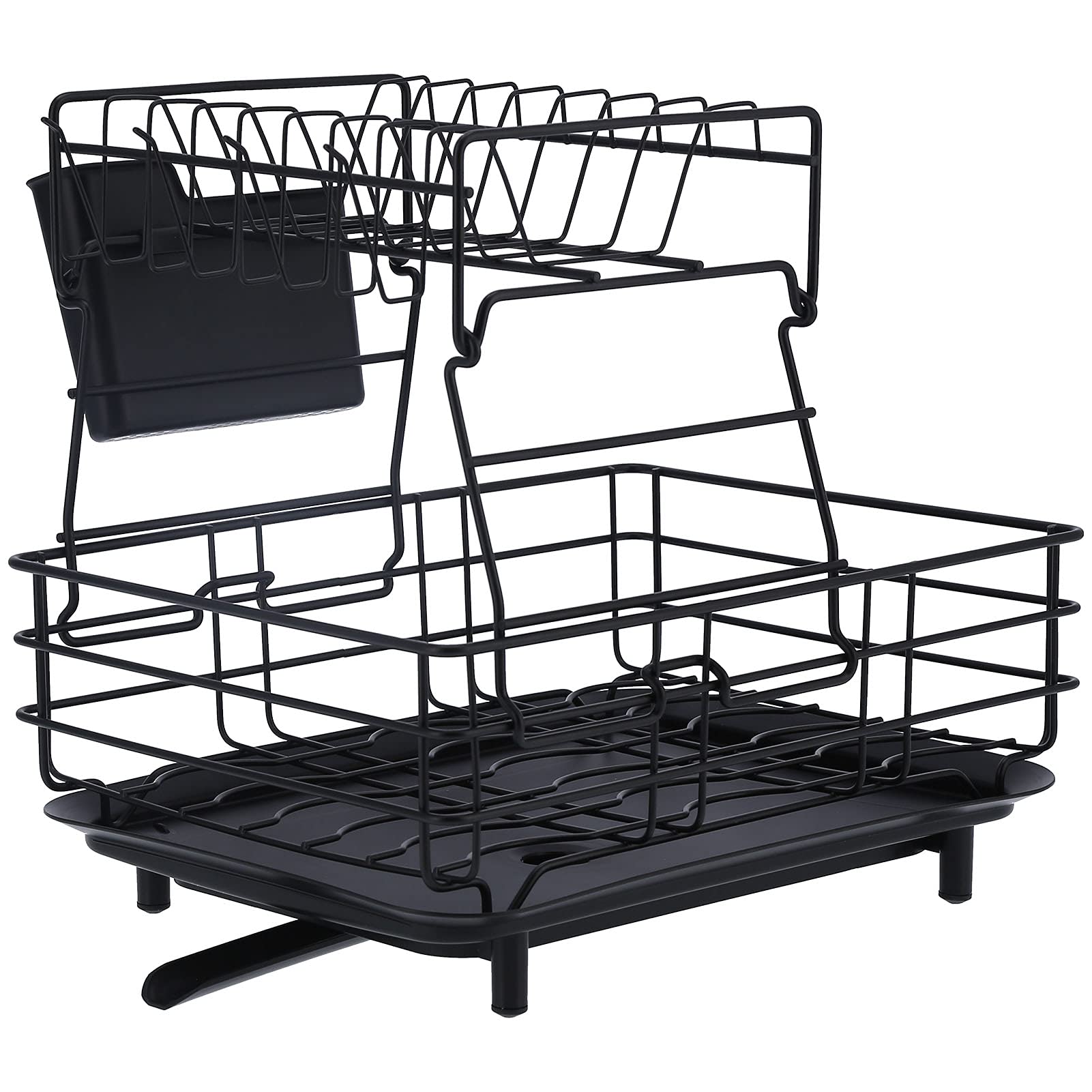 Stainless Steel Dish Drying Rack with Chopstick Holder - Heavy Duty Kitchen Countertop Organizer for Dishes, Cups & Utensils - Perfect for Restaurants, Home Kitchens & Small Spaces