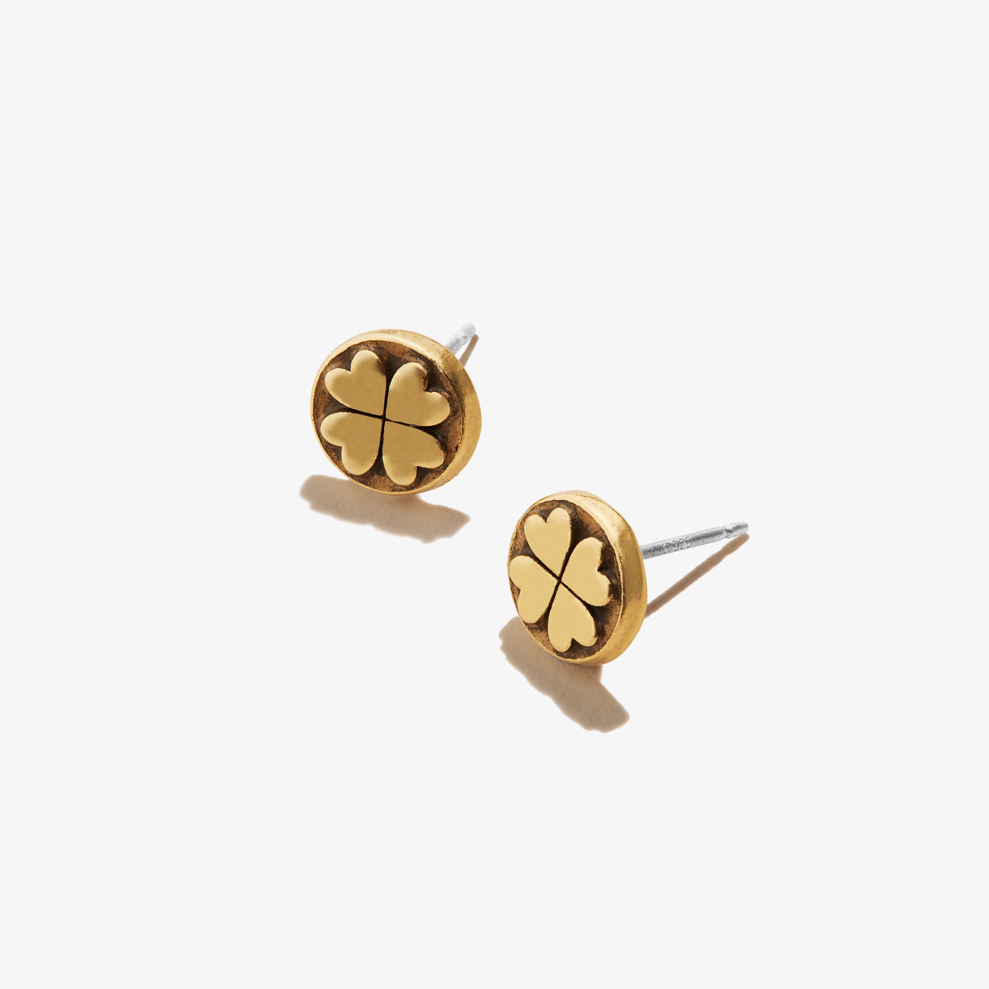 Lucky Four Leaf Clover Sterling Silver Stud Earrings for Women - Perfect for St. Patrick's Day & Everyday Wear