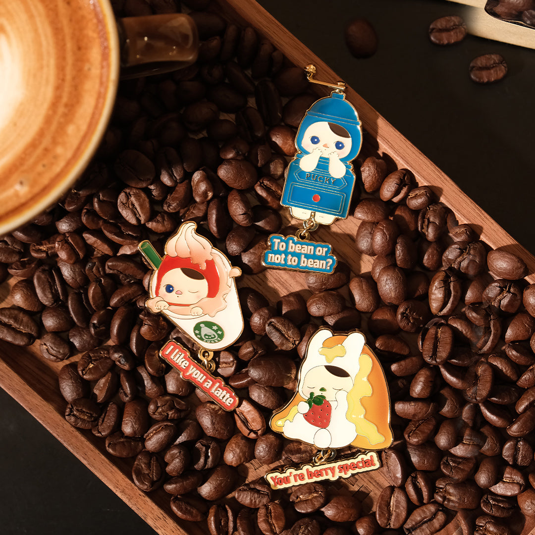 POP MART Pucky Rabbit Cafe Series Enamel Pin Badge Blind Box - Cute Collectible Pins for Backpacks, Jackets & Gifts (Random Style) - Perfect for Anime Fans, Kawaii Lovers & Pin Collectors