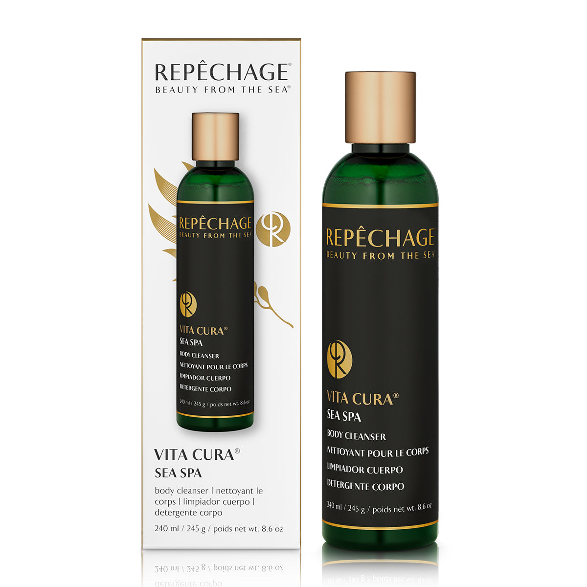 Vita Cura® Sea Spa Body Cleanser - Hydrating & Exfoliating Shower Gel with Sea Minerals for Soft, Smooth Skin | Perfect for Dry Skin & Post-Workout Refreshment