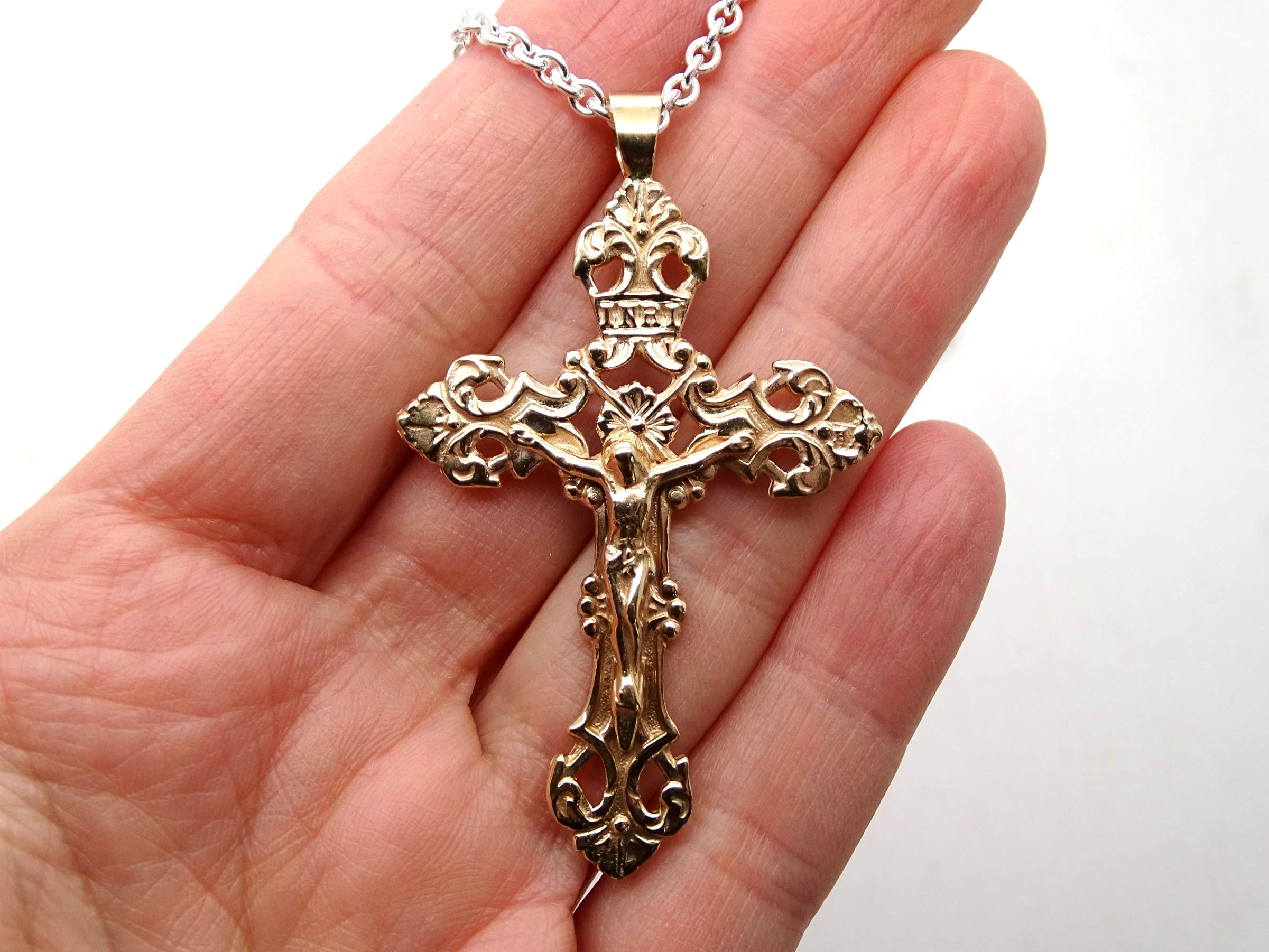 Big Gold Cross Pendant for Men - Stylish Gold Crucifix Necklace, Unique Mens Gift, Perfect for Daily Wear, Special Occasions, and Religious Events