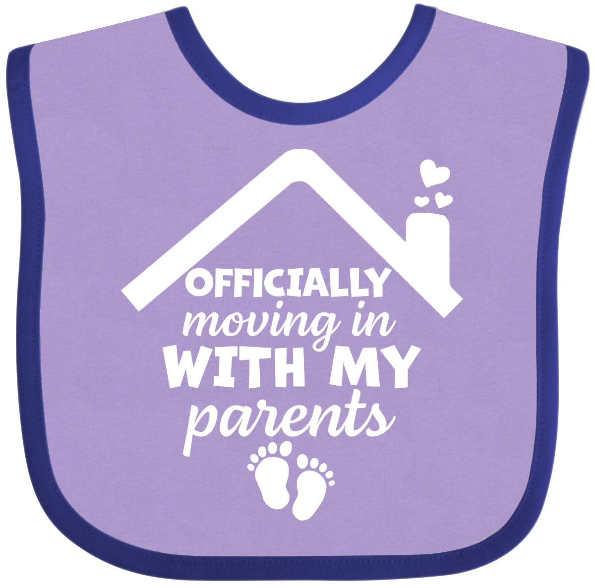 Inktastic NICU Graduate Officially Moving in with My Parents Baby Bib - Soft Cotton Drool Bib for Newborns & Infants - Perfect for Feeding, Teething & Everyday Use