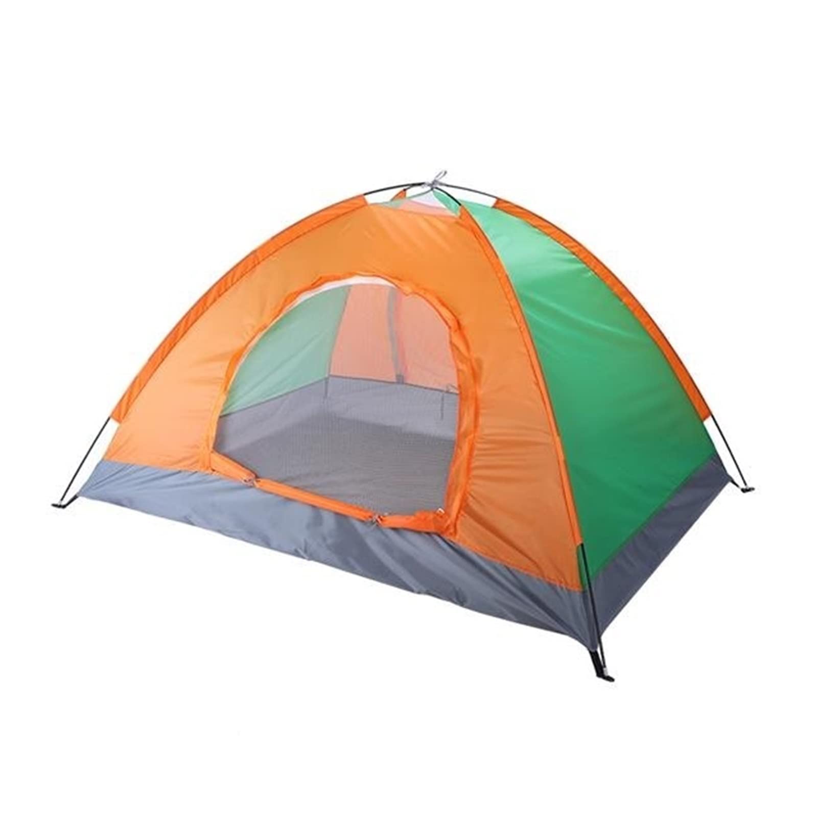 MOUAJ 2-Person Double Door Camping Tent - Lightweight Dome Tent for Outdoor Adventures in Orange & Green - Perfect for Hiking, Backpacking, and Family Camping Trips