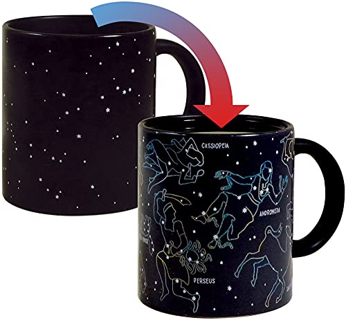 Heat Changing Constellation Mug - Reveals 11 Constellations with Hot Coffee or Tea - Perfect Gift Box for Astronomy Lovers - Ideal for Stargazing Nights, Coffee Breaks & Unique Gifts