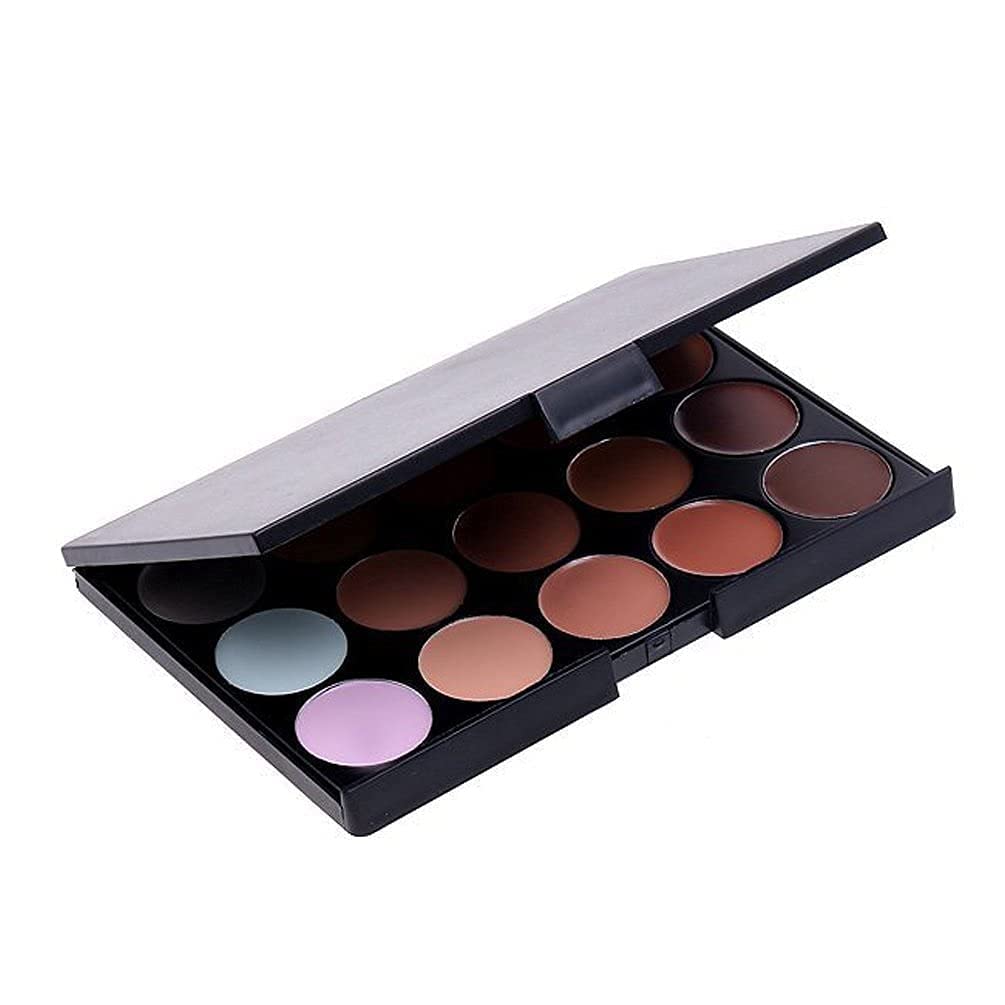 HUDACRUSH BEAUTY 15 Color Professional Face Concealer Palette - Full Coverage Makeup for Dark Circles, Acne & Blemishes - Perfect for Contouring, Highlighting & Everyday Makeup Looks