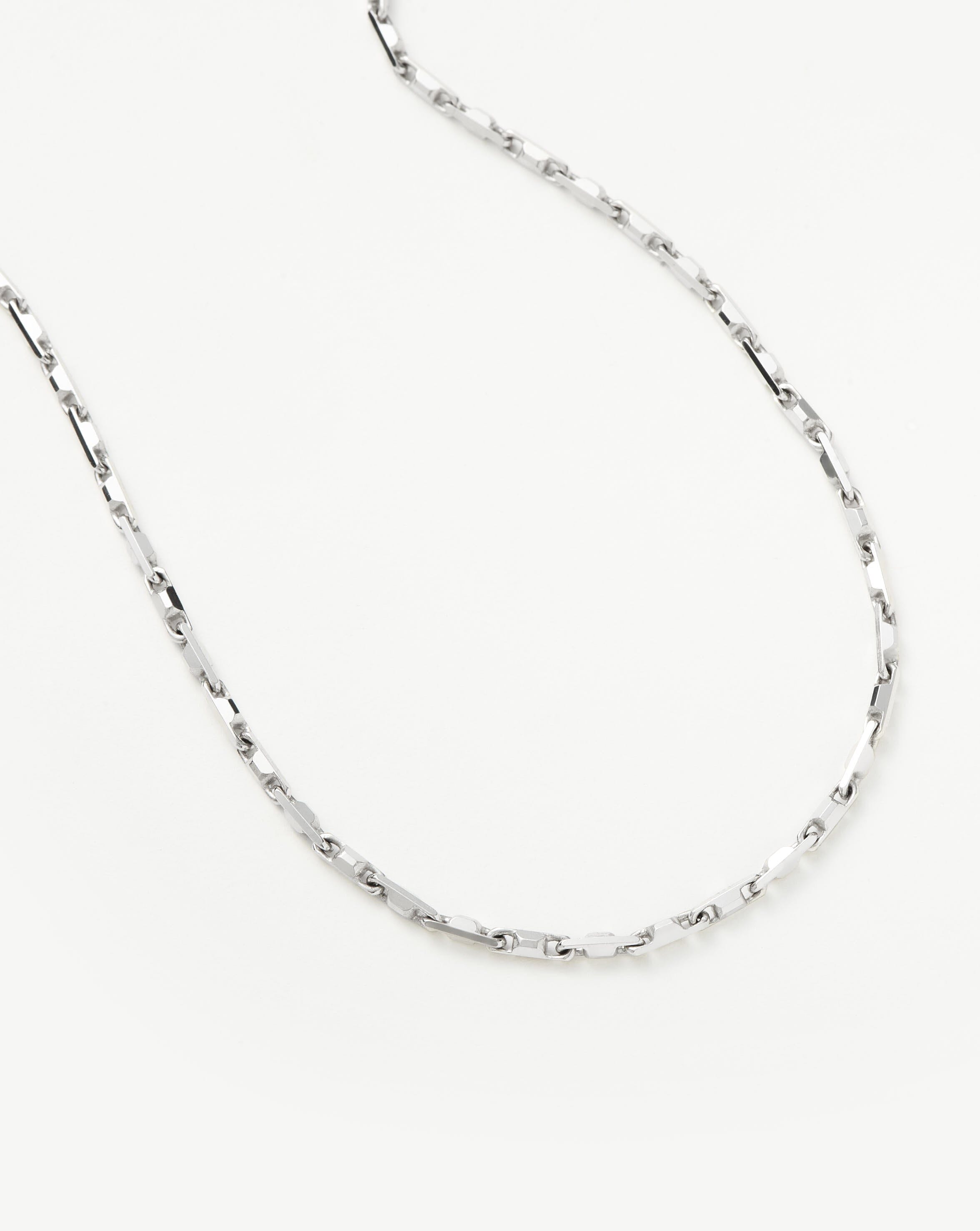 Men's Sterling Silver Interlocking Link Chain Necklace - Durable & Stylish Jewelry for Everyday Wear, Gifts & Special Occasions