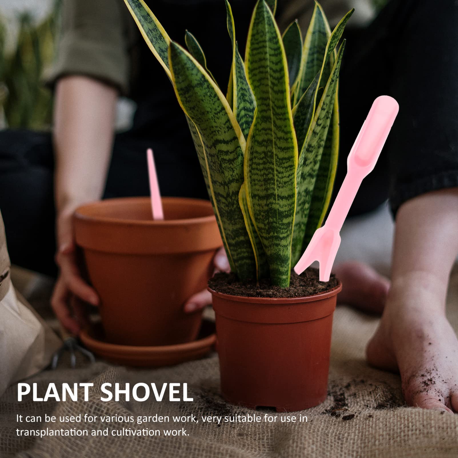 YARNOW 6-Piece Mini Garden Hand Tool Set - Succulent & Cactus Transplanting Tools, Fairy Garden Accessories, Indoor Potting Kit for Houseplants, Bonsai Care - Pink (Perfect for Small Spaces, Windowsill Gardens & DIY Plant Projects)