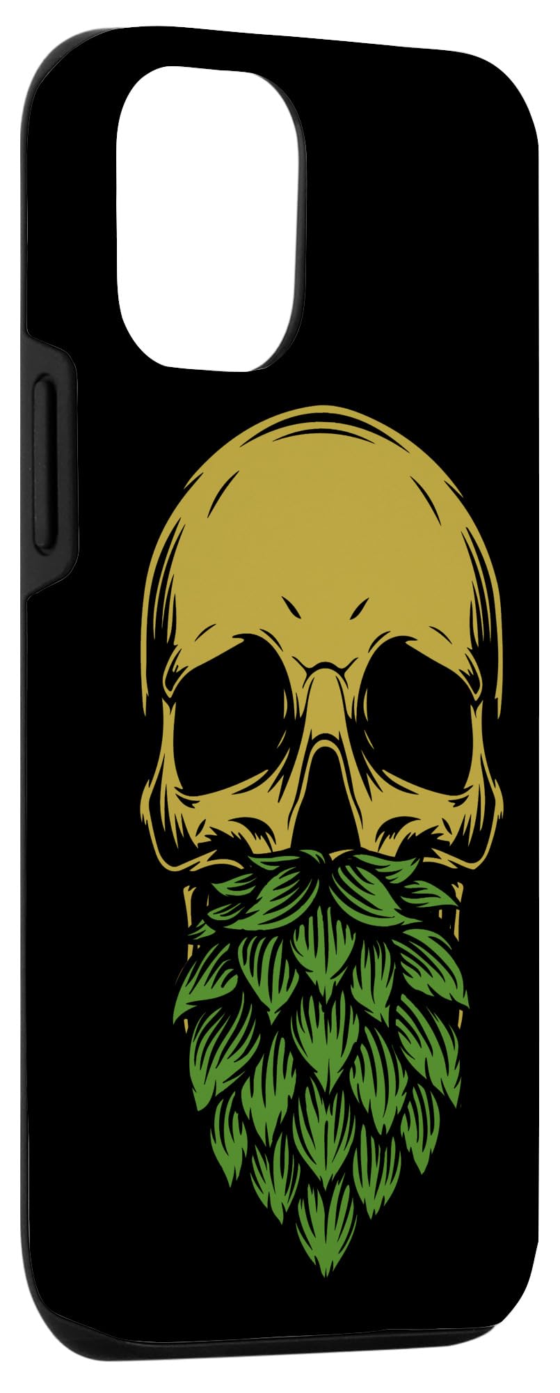 iPhone 12/12 Pro Skull Hop Beard Case - Unique Home Brewing & IPA Craft Beer Enthusiast Phone Cover for Beer Lovers - Perfect for Breweries, Pubs & Beer Festivals
