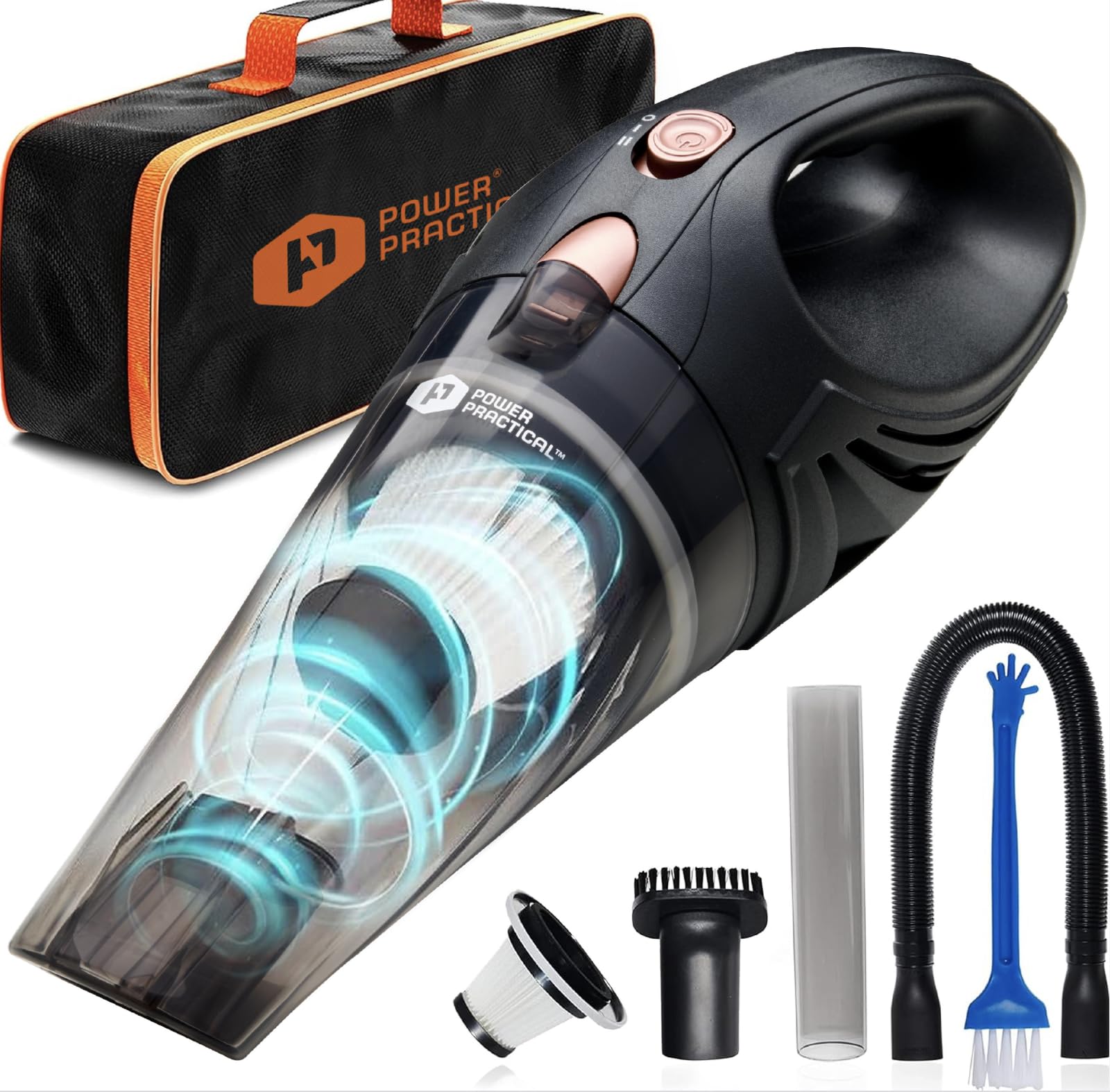 Powerful Cordless Handheld Vacuum Cleaner - Rechargeable Portable Car Vacuum with Strong Suction - Mini Vac for Car, Home, Couch & Office - Perfect for Pet Hair, Crumbs & Quick Cleanups
