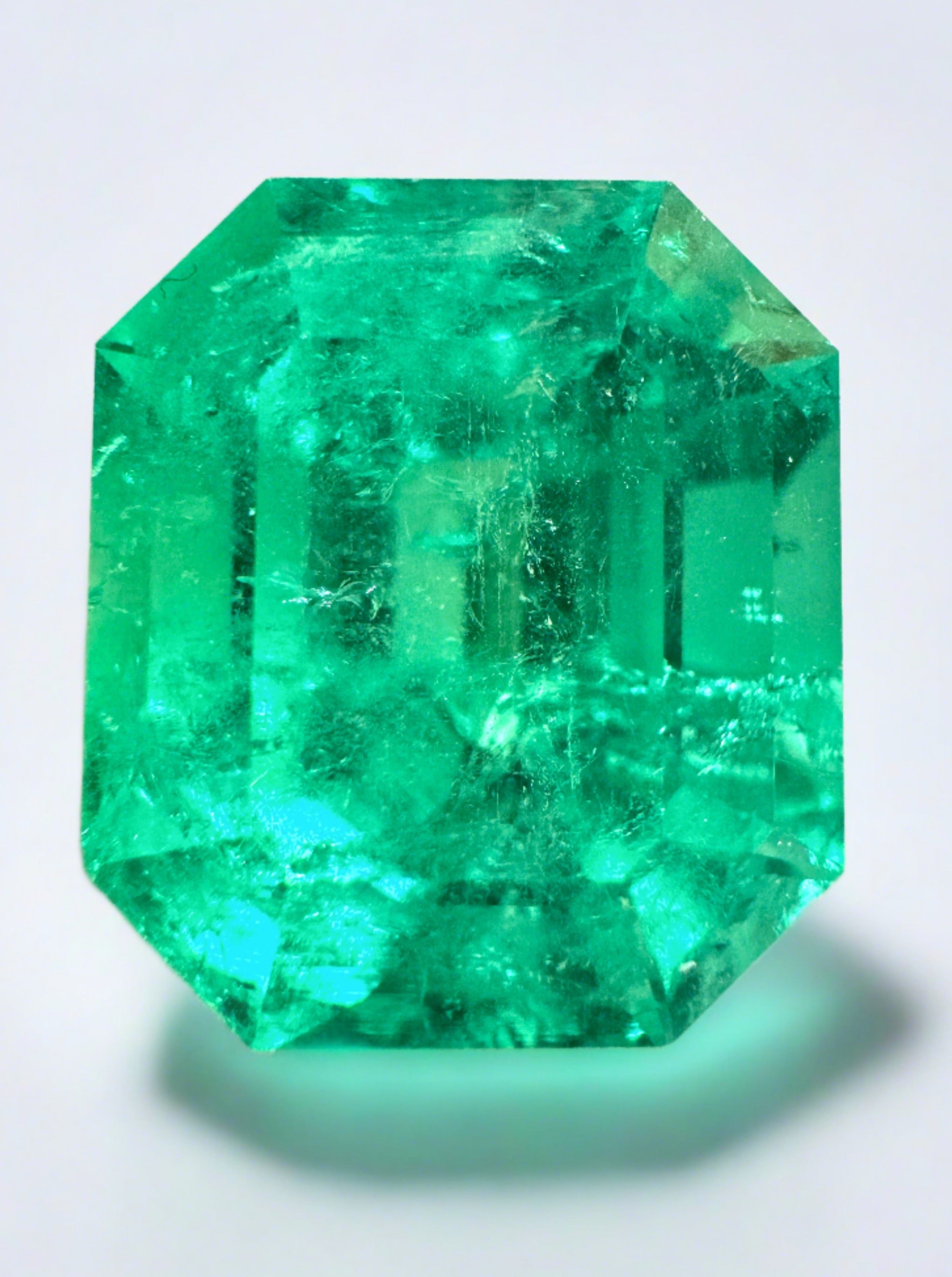 13.22 Carat GIA Certified Muzo Yellowish Green Colombian Emerald - Loose Natural Emerald Cut Gemstone for Jewelry Making & Engagement Rings