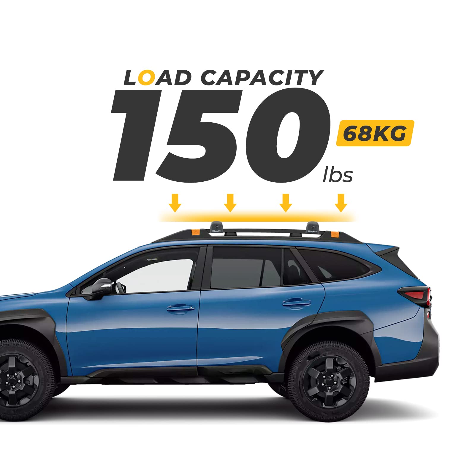 BougeRV Aluminum Roof Rack Cross Bars for Subaru Outback Wilderness 2020-2025 - Lockable Cargo Carrier System for Kayak, Canoe, Bike, Snowboard & Luggage | Perfect for Outdoor Adventures, Camping & Road Trips