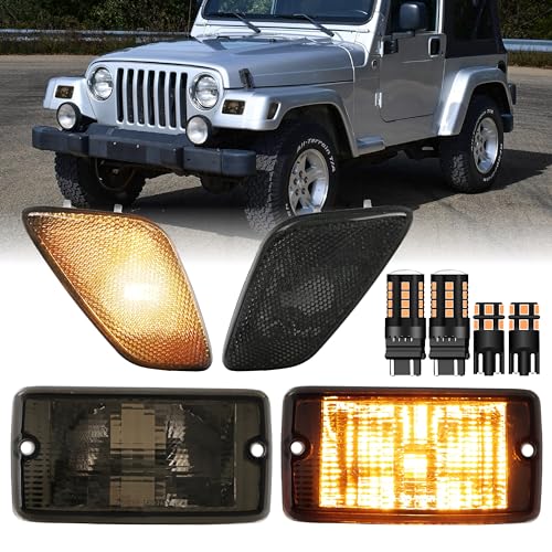 97-06 Wrangler TJ Smoke 4PC Set w/ CANBUS LEDs