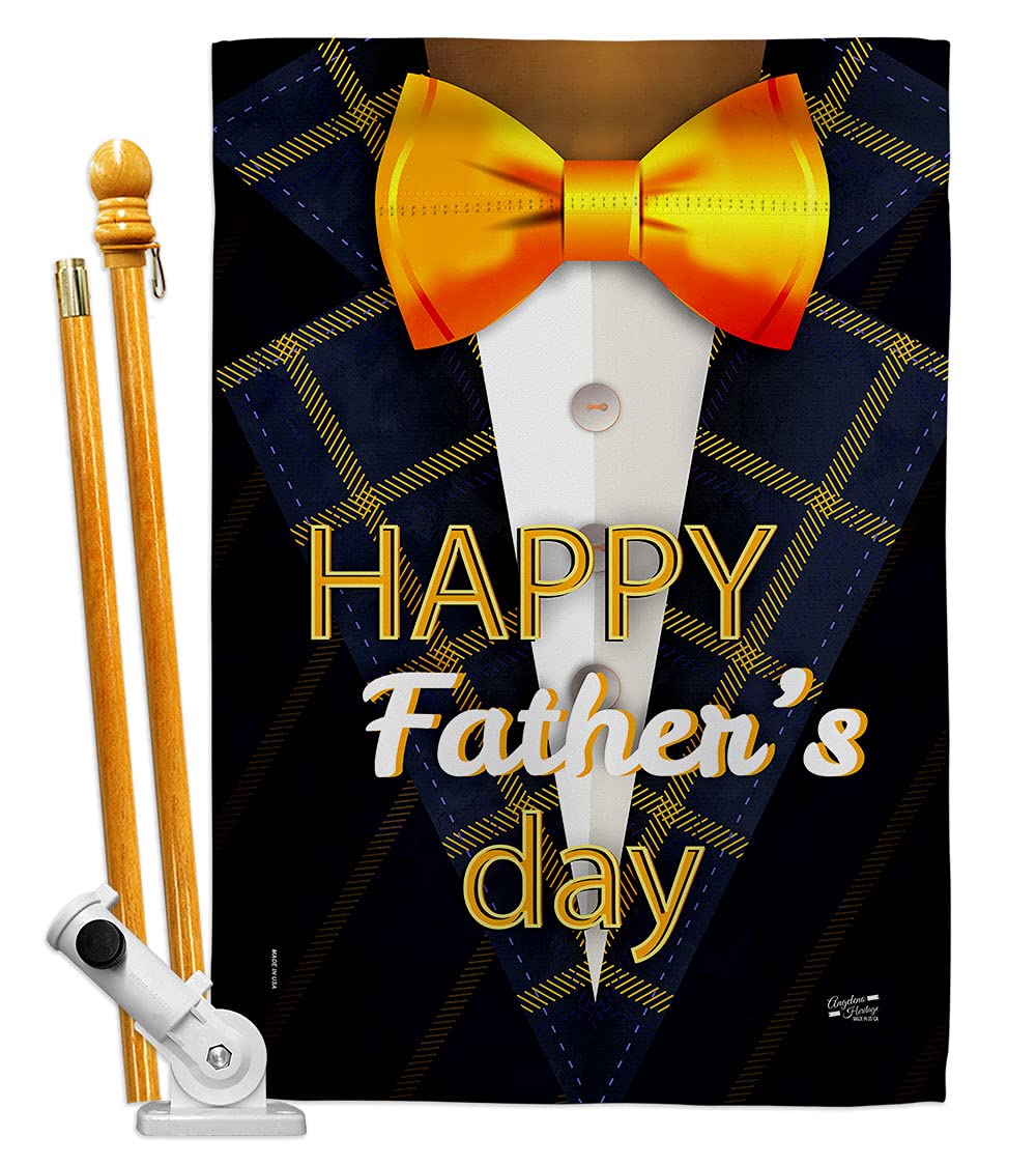 Father's Day House Flag Set - Double-Sided Garden Yard Banner for Dad, Daddy, Papa & Grandpa - Best Parent & Grandparent Gift - Made in USA - Perfect for Outdoor Decor, Backyard Parties & Family Celebrations