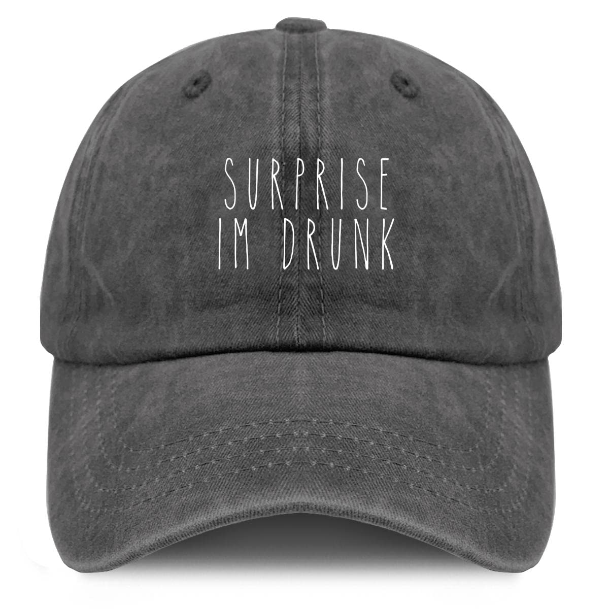 SAOK Funny 'Surprise I'm Drunk' Baseball Cap for Men - Adjustable Cotton Fitted Hat for Travel, Parties & Outdoor Activities