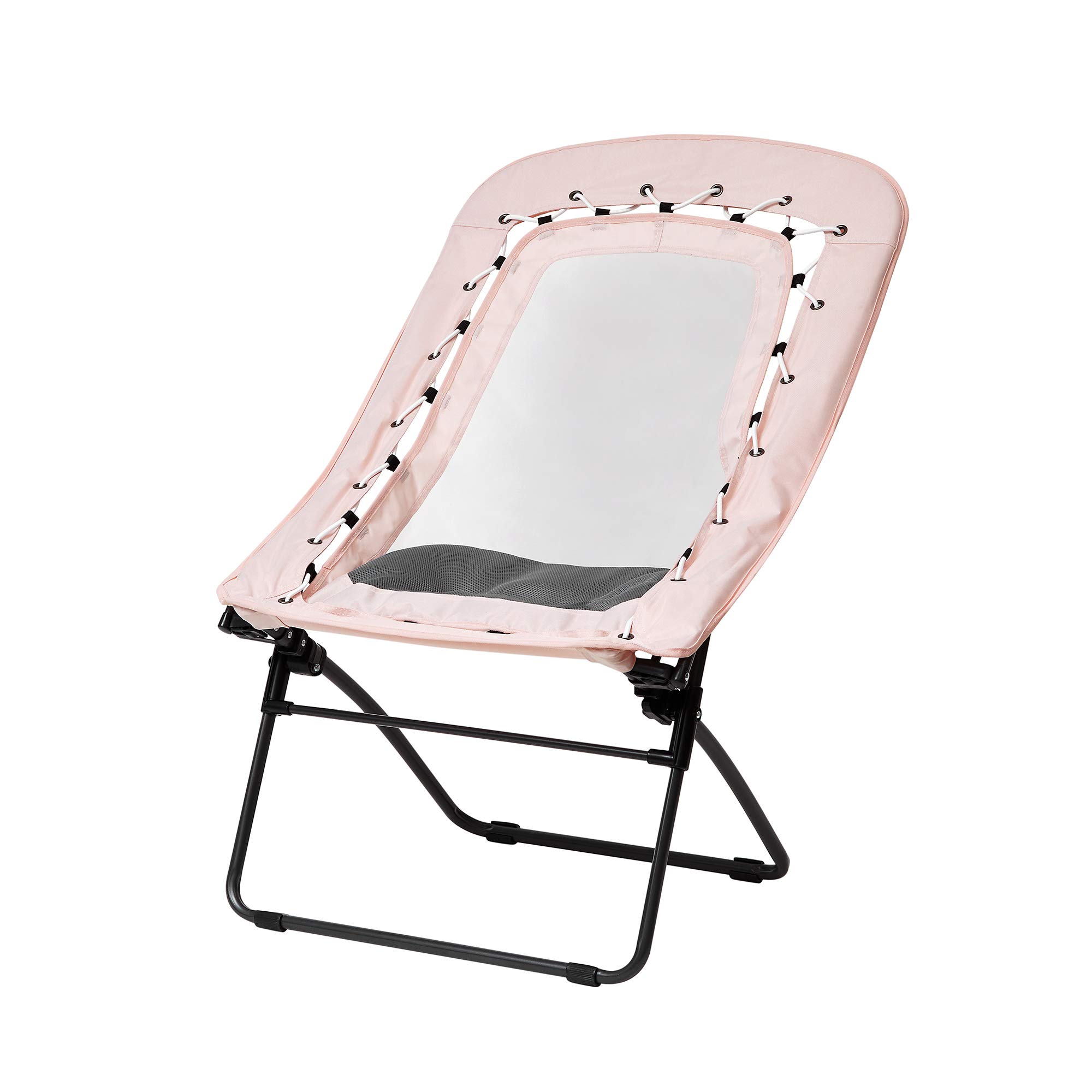 DormCo Sosik Bungee Mesh Lounger Chair - Rose Quartz Pink, Comfortable Indoor/Outdoor Hanging Chair for Bedroom, Patio, Dorm Room, and Backyard Relaxation