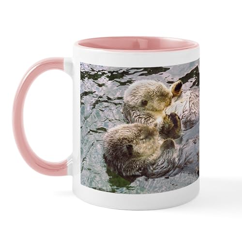 White/Pink Inside - Sea Otter Love Mug