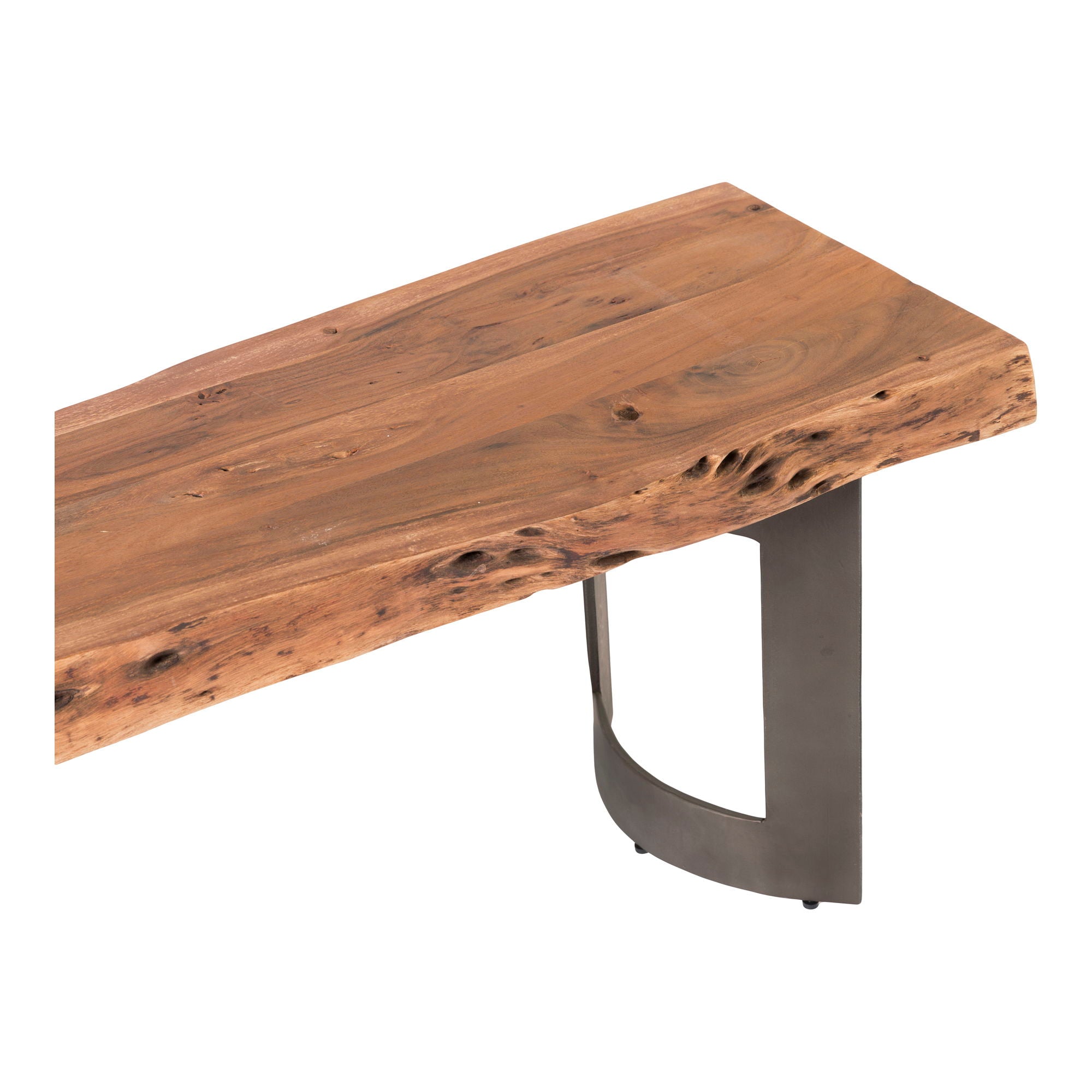 Large Bent Bench with Natural Stain - Perfect for Outdoor Patio, Garden, and Rustic Home Decor