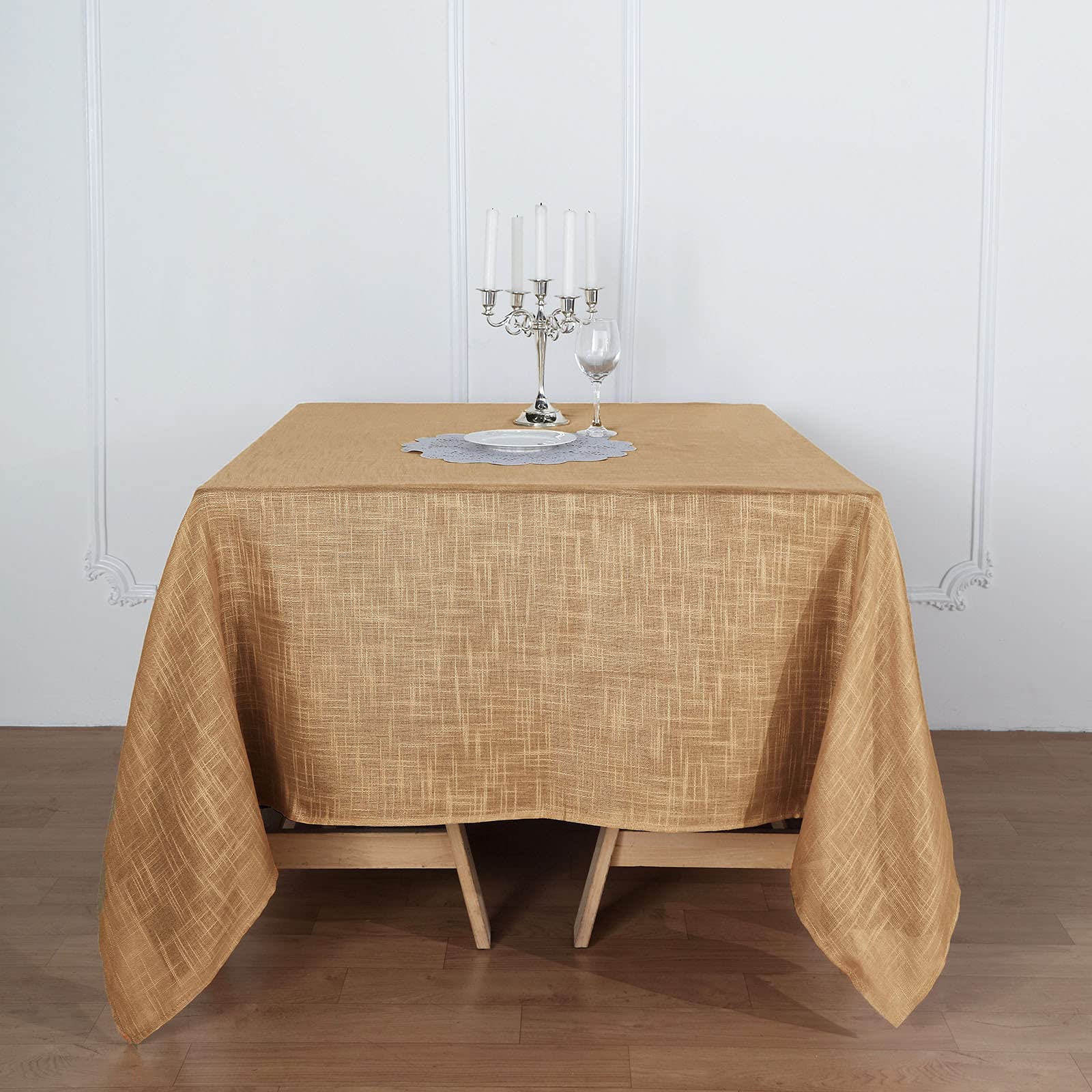 Premium Faux Linen Square Tablecloth - 72