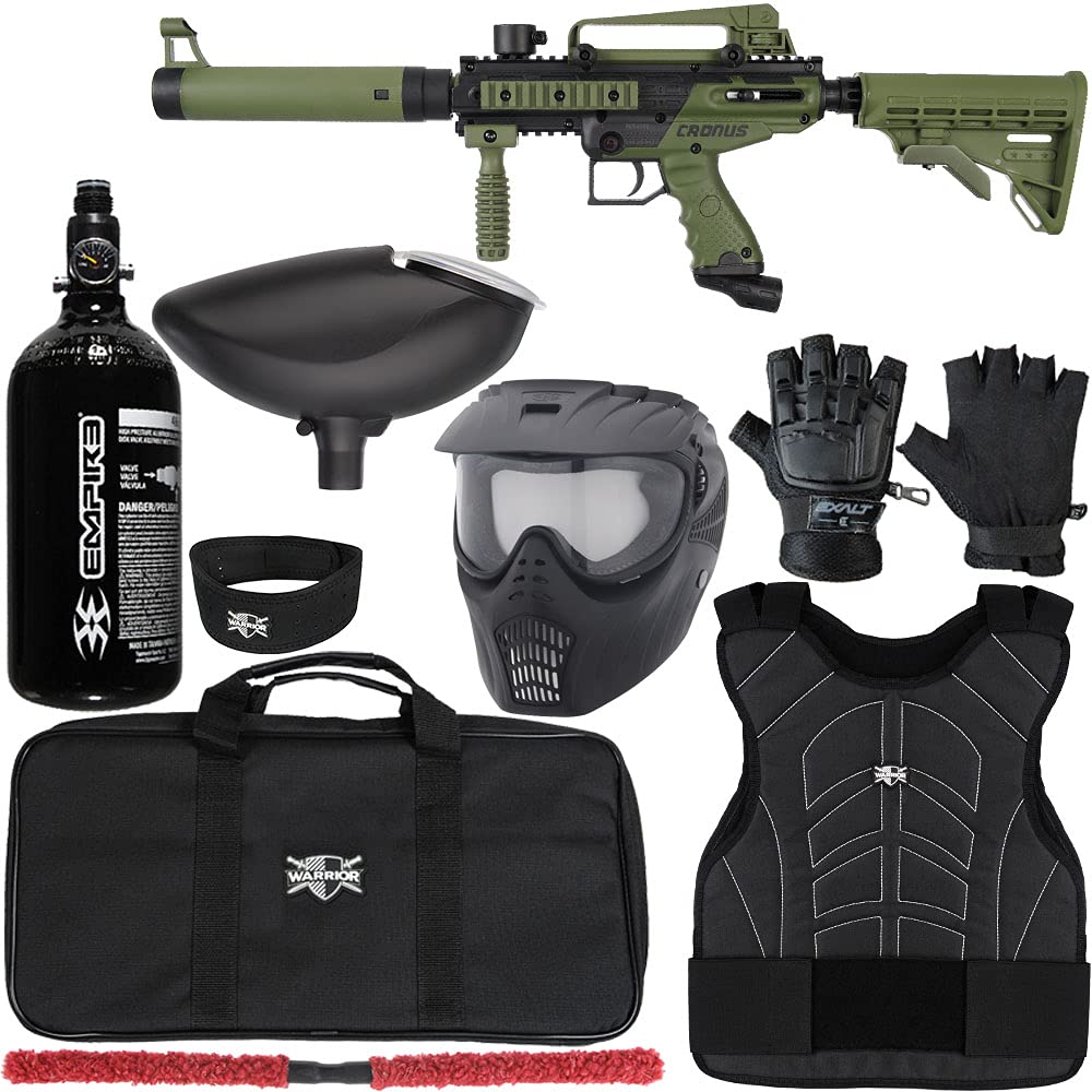 Tippmann Cronus Basic & Tactical Paintball Gun Kit with Protector - Complete Paintball Gear Set for Woodsball & Scenario Games