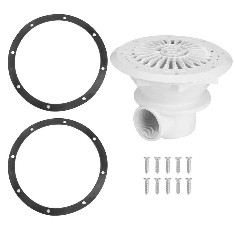 Durable 1.5in Universal Round Pool Drain Cover - White Swimming Pool Main Drain Suction Cover for Water Inlet & Draining | Perfect for Pool Maintenance & Safety