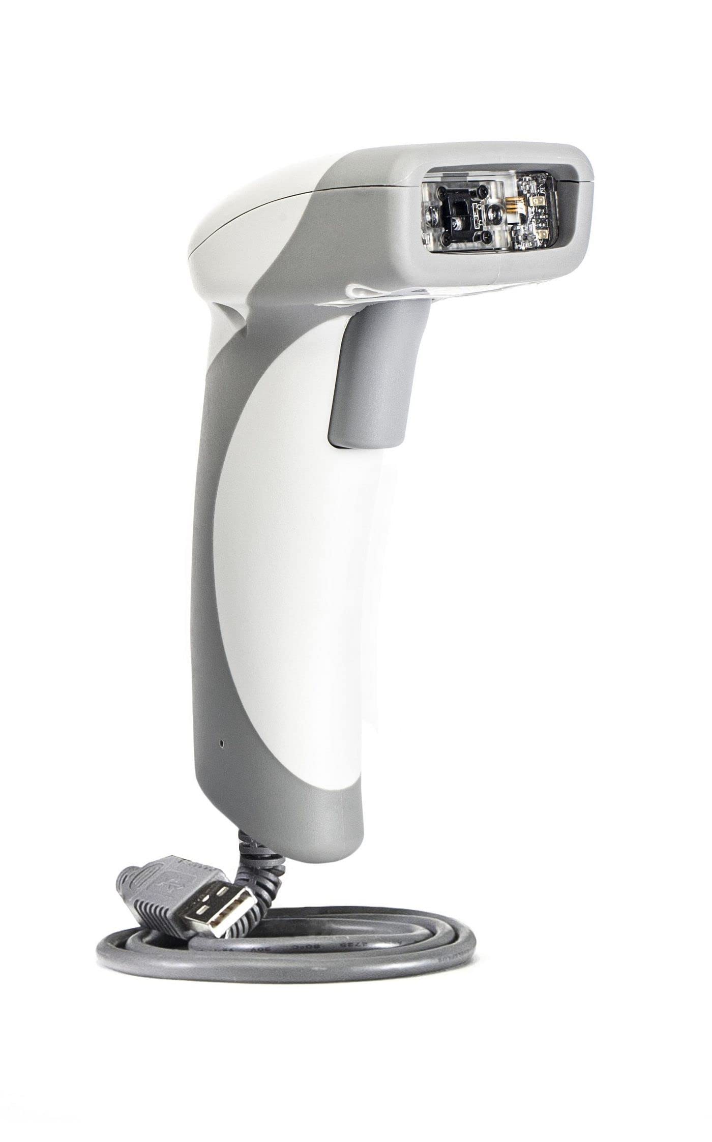 CR1411-C514 2D Barcode Scanner - High-Speed USB Barcode Reader with 14ft Coiled Cable (Light Gray) | Ideal for Retail, Warehouse & Inventory Management