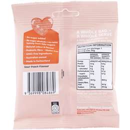 Funday Natural Sweets Gummy Hearts Sour Peach Candy - Delicious Vegan & Gluten-Free Gummies for Valentine's Day, Birthday Parties & Movie Night Snacks