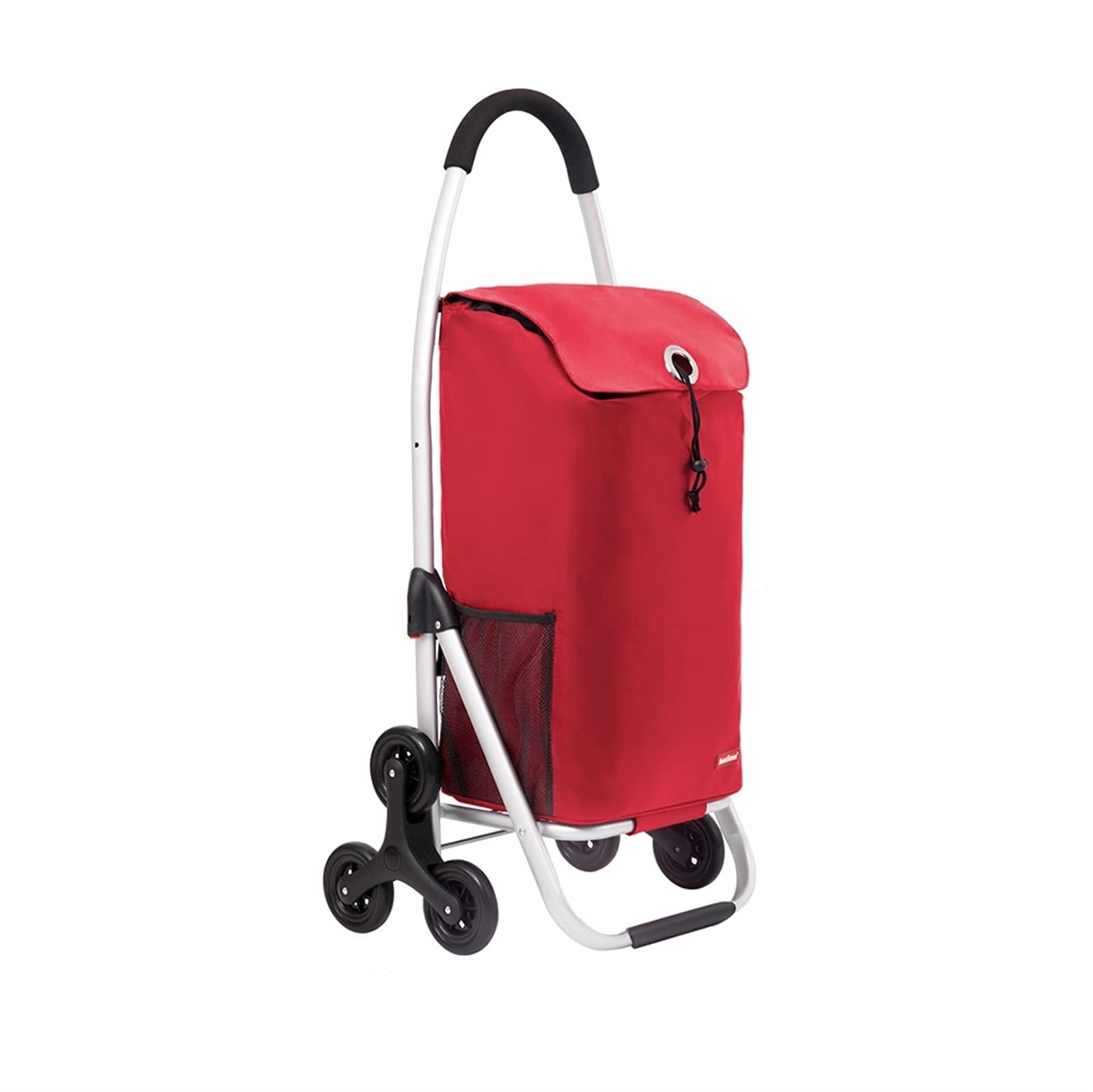 Foldable 6-Wheel Shopping Cart with Large Capacity & Aluminum Alloy Frame - Heavy Duty Stair Climbing Grocery Cart for Supermarket, Market, Luggage & Home Use