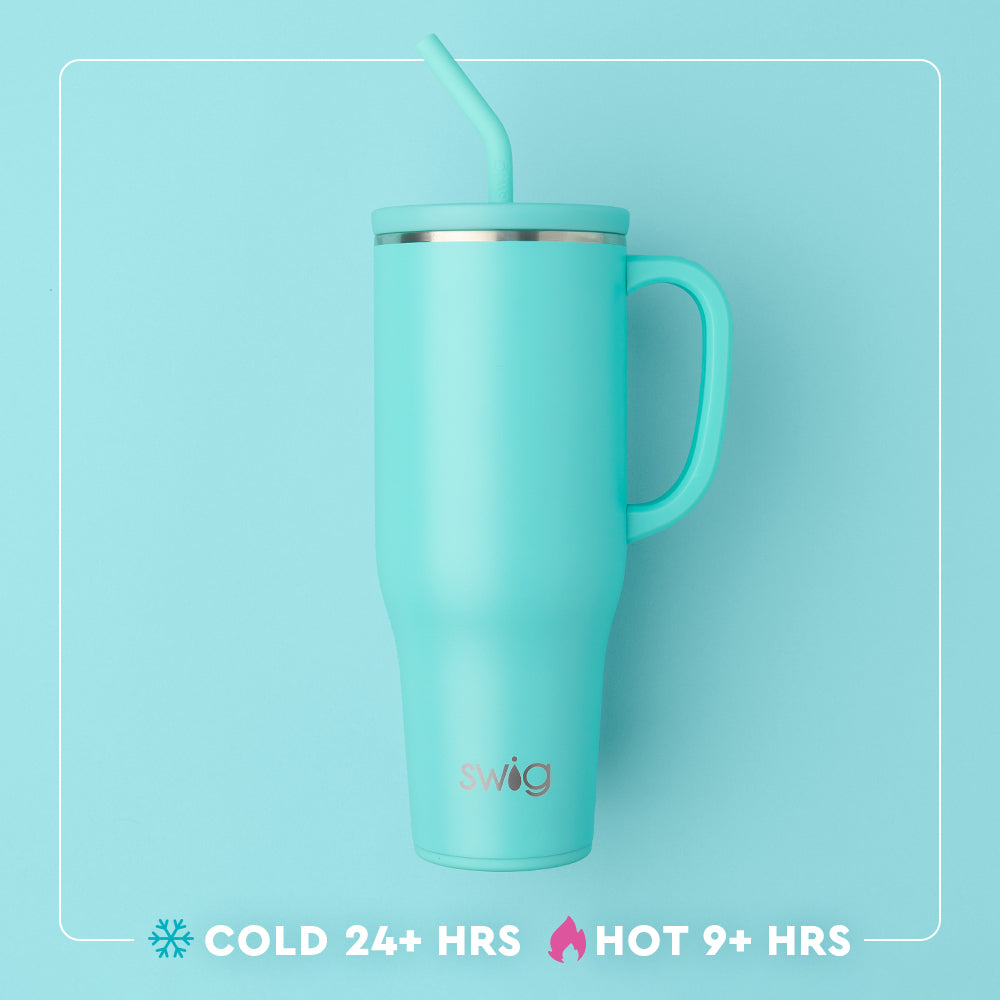 Georgia Mega Mug 40oz - Large Insulated Tumbler with Lid & Straw - Perfect for Coffee, Tea & Cold Drinks - Ideal for Home, Office & Outdoor Use