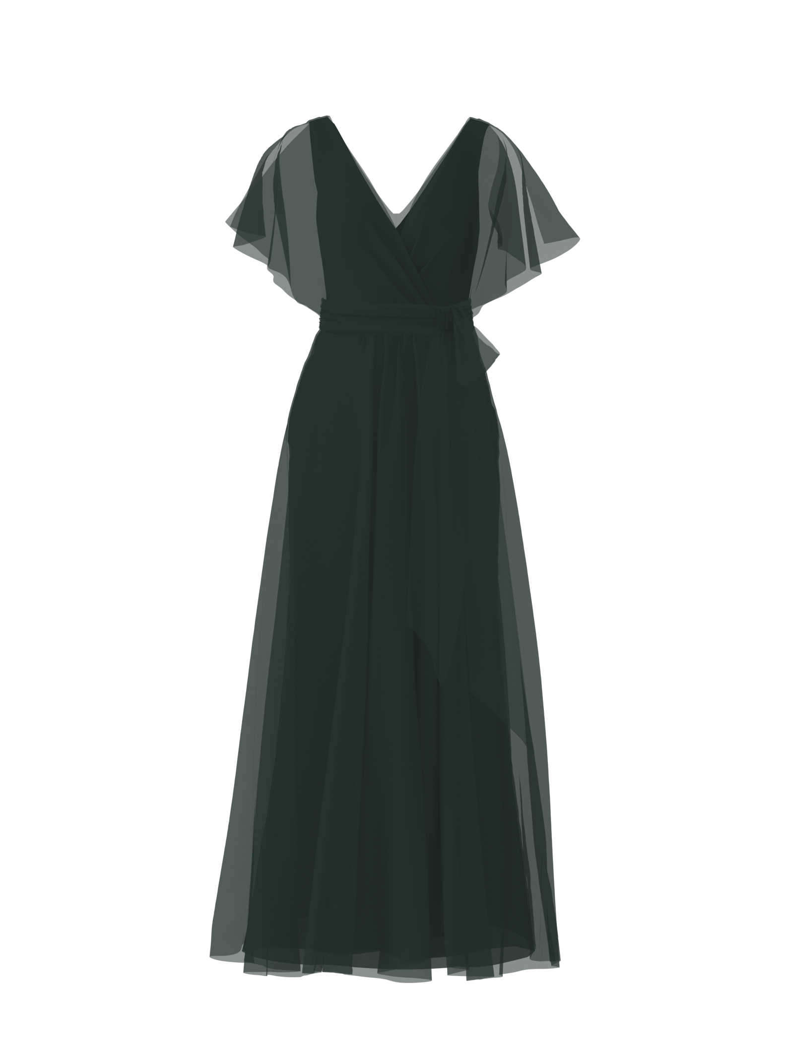 Ava Bodice with Justine Skirt and Sash Belt - Elegant Women's Hunter Green Outfit for Parties, Weddings & Special Occasions
