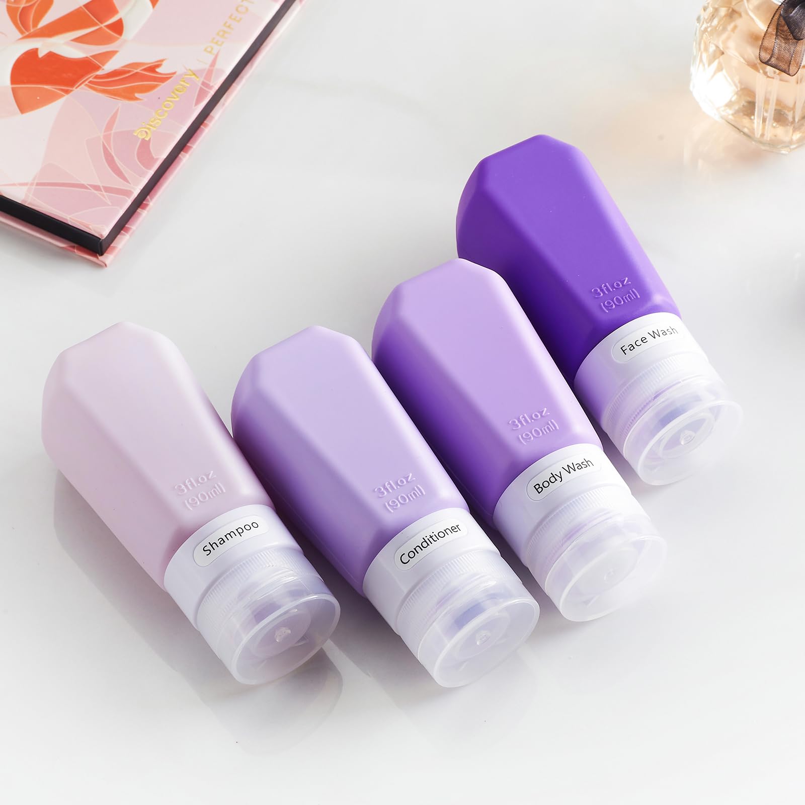 TSA Approved 3oz Travel Bottles for Toiletries - Leak Proof & BPA Free Refillable Containers with Labels for Shampoo, Conditioner & Cosmetics | Perfect for Air Travel, Gym & Vacation Essentials