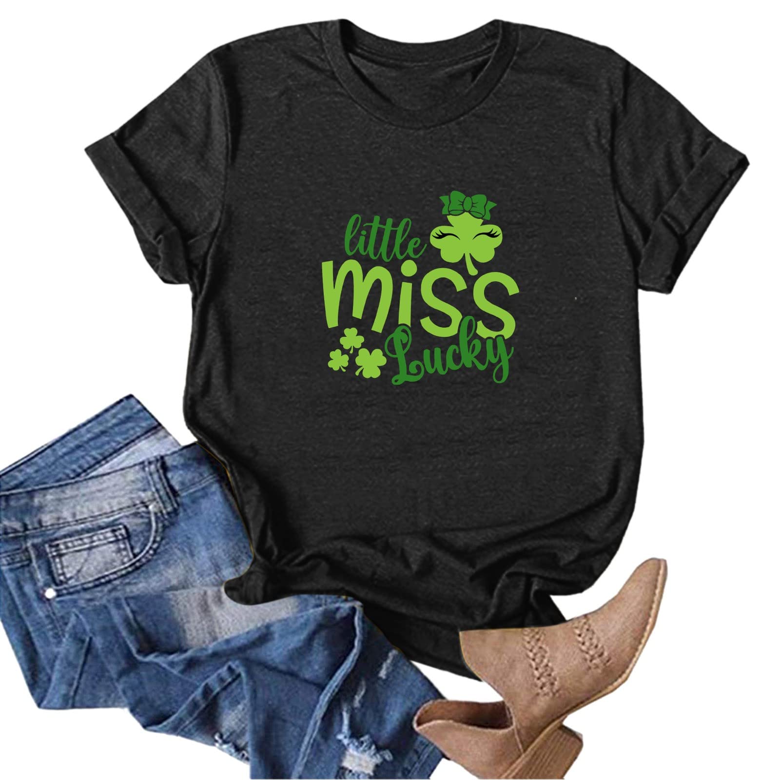 Stylish MOKINGTOP Women's Plaid Flannel Shirt - St. Patrick's Day Fashion Blouse, Summer Sleepwear & Casual Wear (Black, Large) | Perfect for Holiday Parties, Cozy Nights & Everyday Outfits