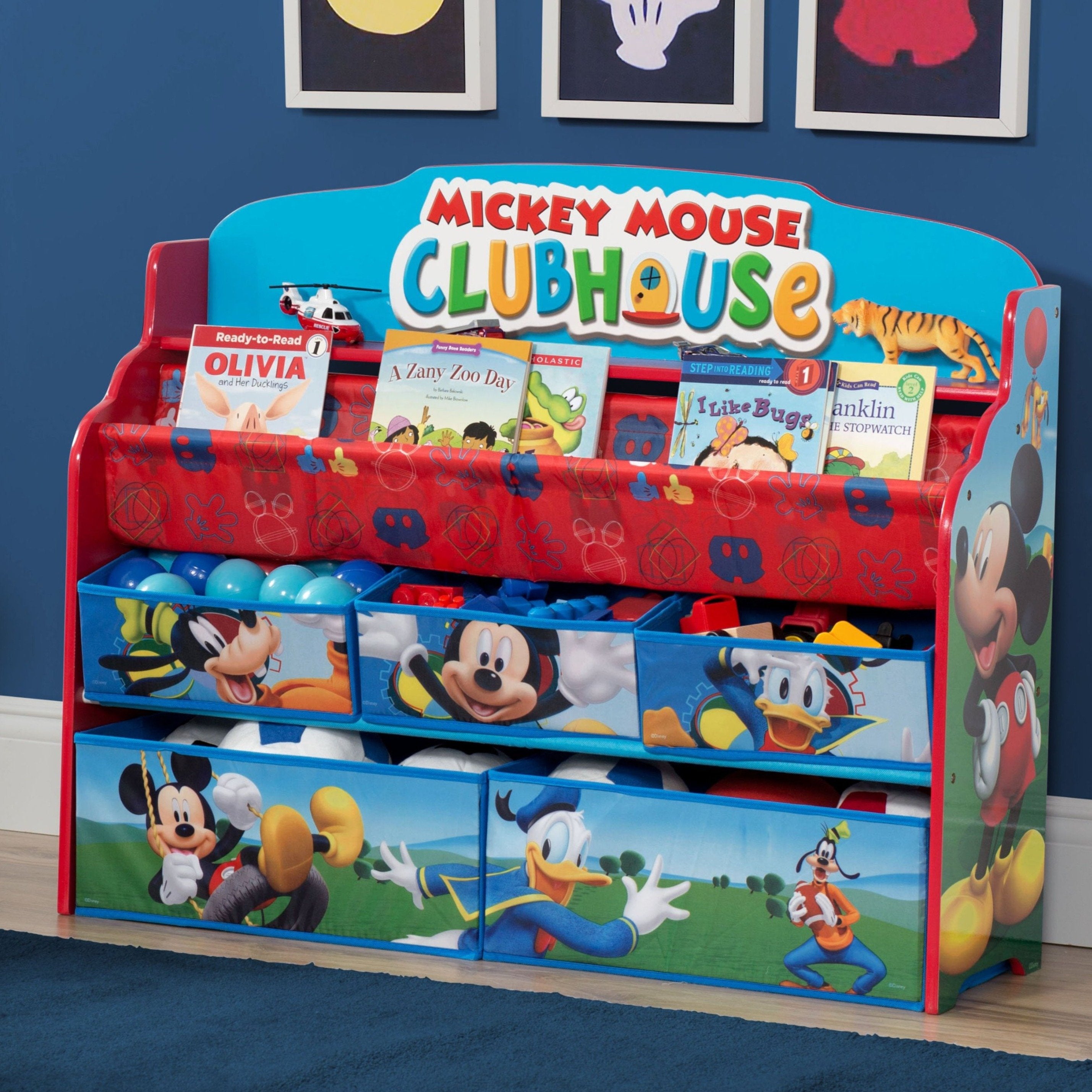 Mickey Mouse Deluxe Book & Toy Organizer Storage Box for Kids - Perfect for Nursery, Playroom & Classroom Organization