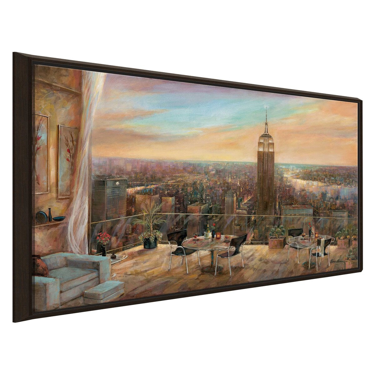 New York City Skyline Art Print by Ruane Manning - Floating Canvas Wall Decor for Living Room, Office & Bedroom