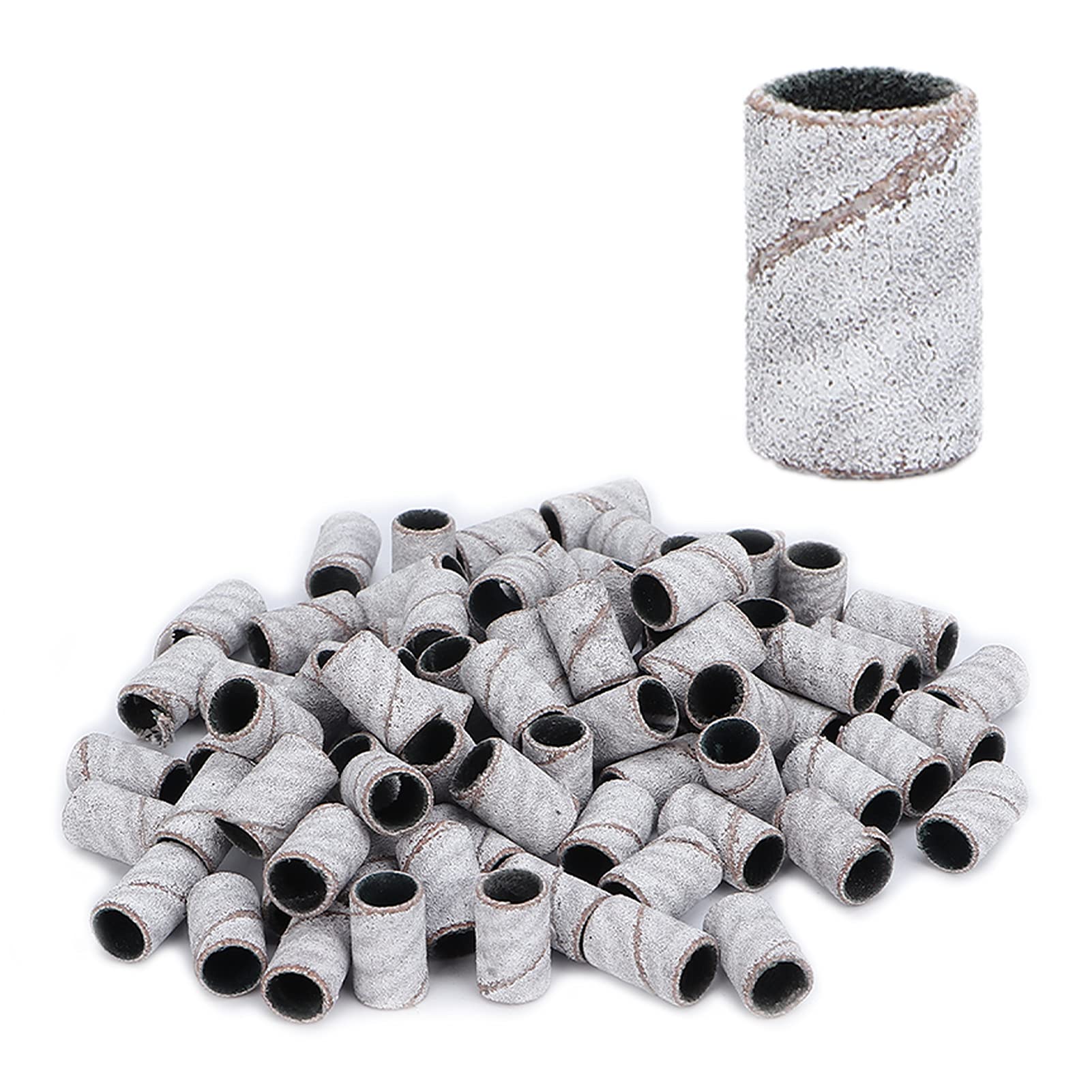 Professional 100pcs Manicure Sanding Bands - High Hardness Abrasion Resistant Nail Polishing & Cuticle Removal Tools for Nail Salon & DIY Home Use (HQ-10 White 240#) - Perfect for Nail Technicians & At-Home Manicures