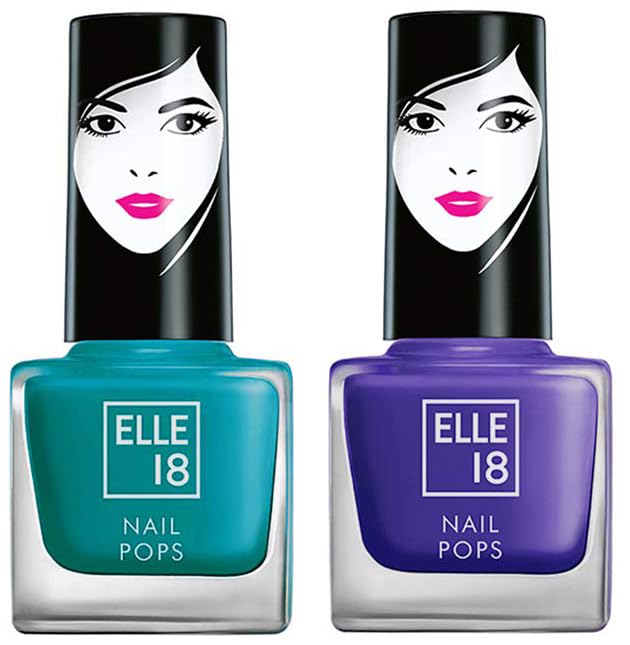 Elle 18 Nail Pops Nail Polish Combo - Shades 155 & 163 (15ml) | High Gloss Finish, Long-Lasting Wear | Perfect for Manicures, Pedicures & Nail Art