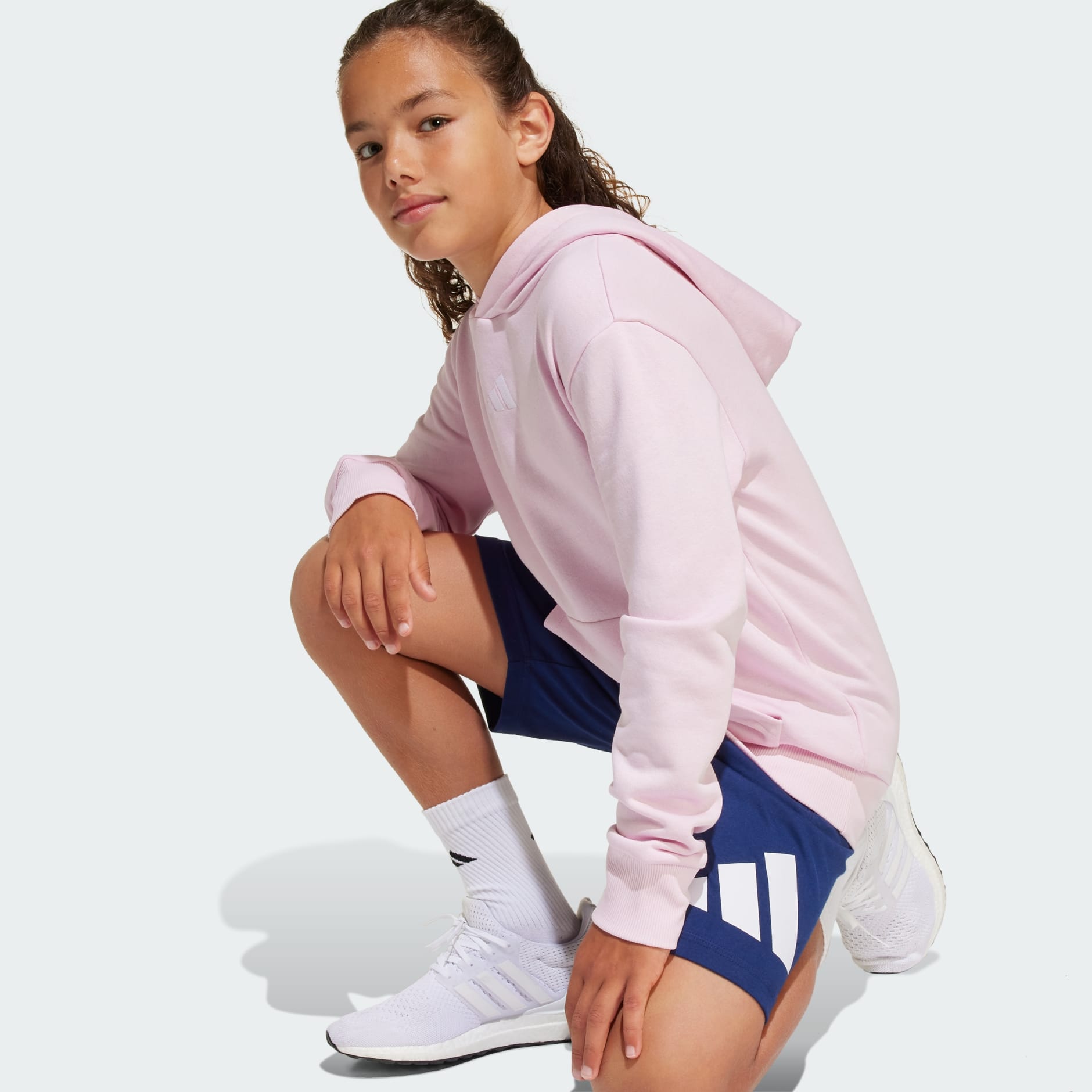Adidas Kids' Essentials Fleece Pink Hoodie - Soft & Cozy Pullover for Boys & Girls - Perfect for School, Playdates & Outdoor Activities