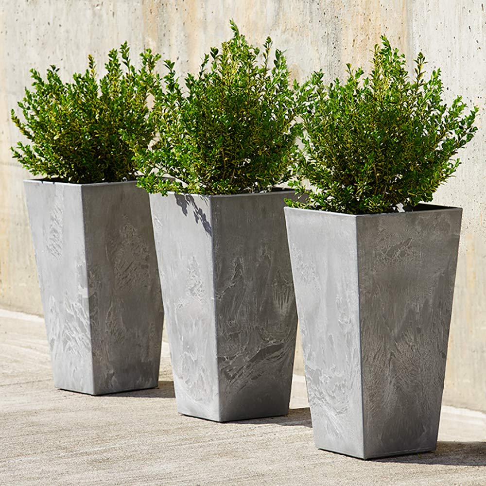 ArtStone 35270.01 Ella Tall Planter - 27.5 Inch Indoor/Outdoor Flower Pot - Modern Gray Cement Planter for Home, Garden, Patio & Office Decor
