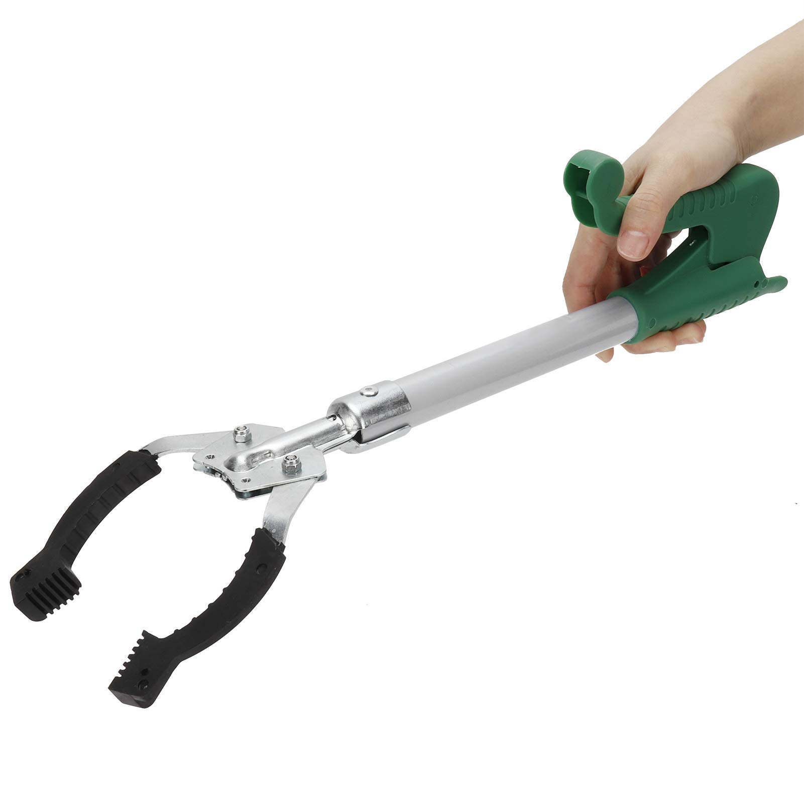 Foldable 16.1 Inch Trash Picker Grabber - Anti-Slip Jaw Reacher Tool for Elderly & Handicapped - Ideal for Outdoor Cleaning, Gardening, and Household Chores