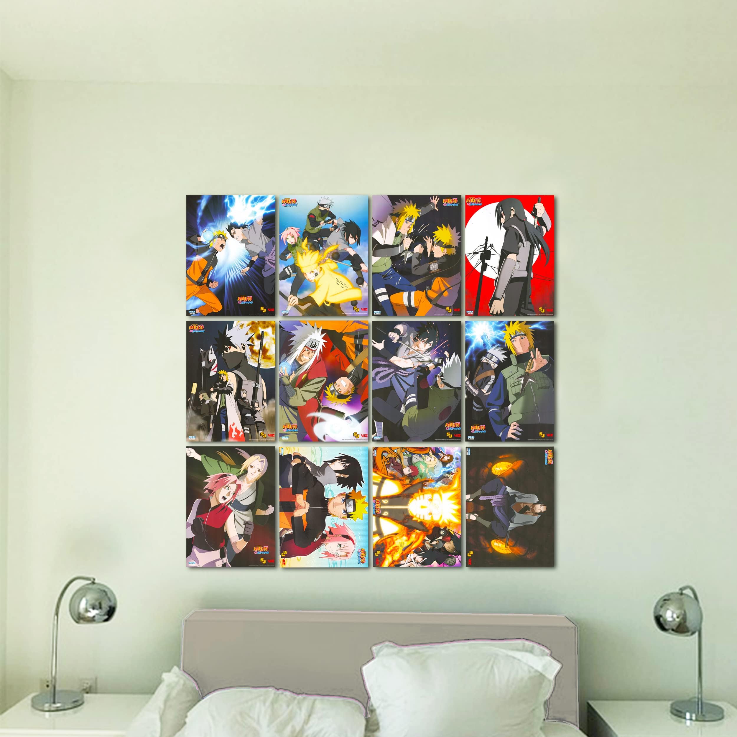 Naruto Anime Room Decor Bundle - 12 High-Quality Posters & Stickers for Bedroom Walls | Perfect for Anime Fans, Teen Rooms & Gift Ideas
