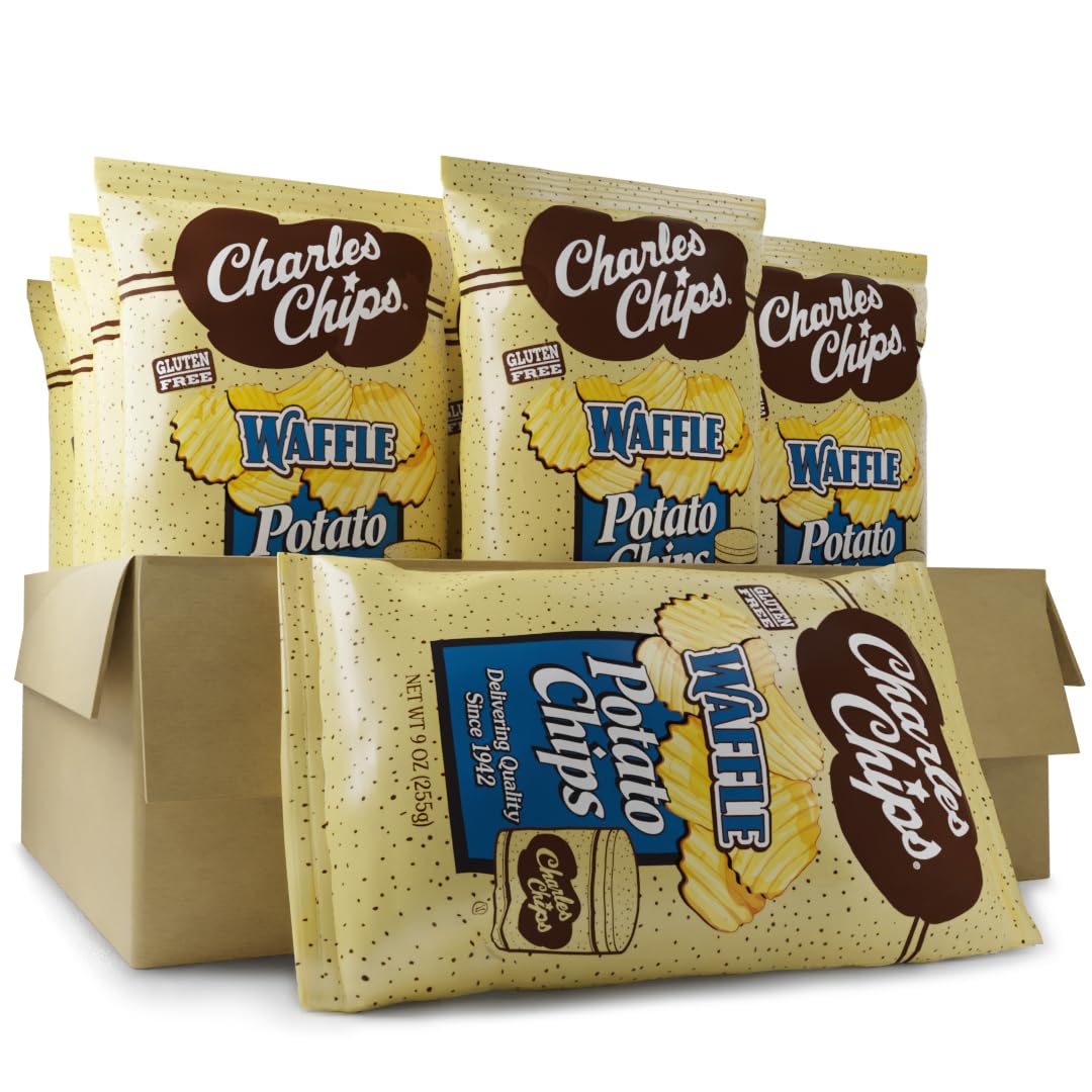 Crunchy Waffle Potato Chips - 5 Pack | Gluten-Free Snacks for Parties, Picnics & Movie Nights | Perfect for Dipping with Salsa or Guacamole