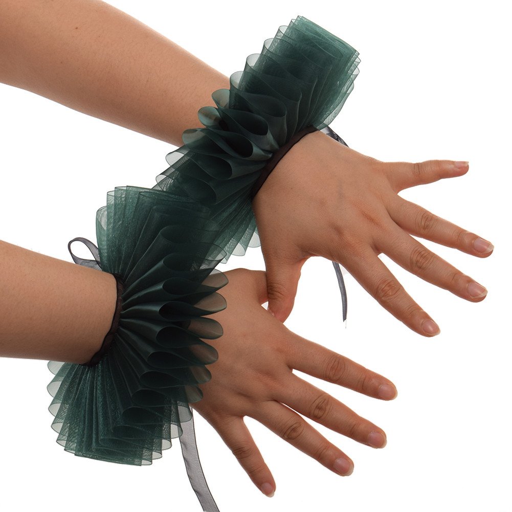 GraceArt Elizabethan Wrist Ruffles - Vintage Lace Hand Cuffs for Renaissance Faire, Shakespearean Costume, Steampunk or Gothic Fashion Accessories (2 Pairs) - Perfect for Cosplay, Theater Performances and Historical Reenactments