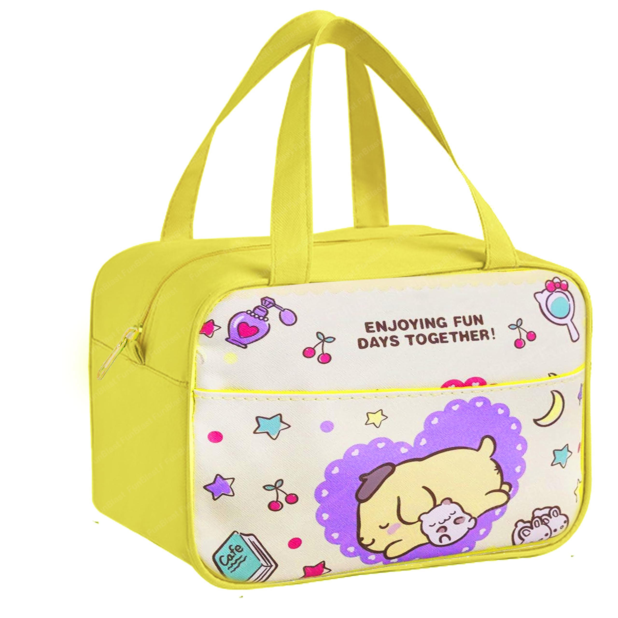 FunBlast Insulated Lunch Bag for Office & Travel - Reusable Lunch Box for Men & Women with Utility Pockets - Perfect for Work, School, Picnics & Outdoor Activities (Yellow)