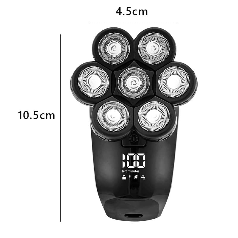7D Electric Head Shaver for Bald Men - 7 Floating Cutters, Waterproof, USB Rechargeable Trimmer for Smooth Shaving | Perfect for Travel, Gym & Daily Grooming