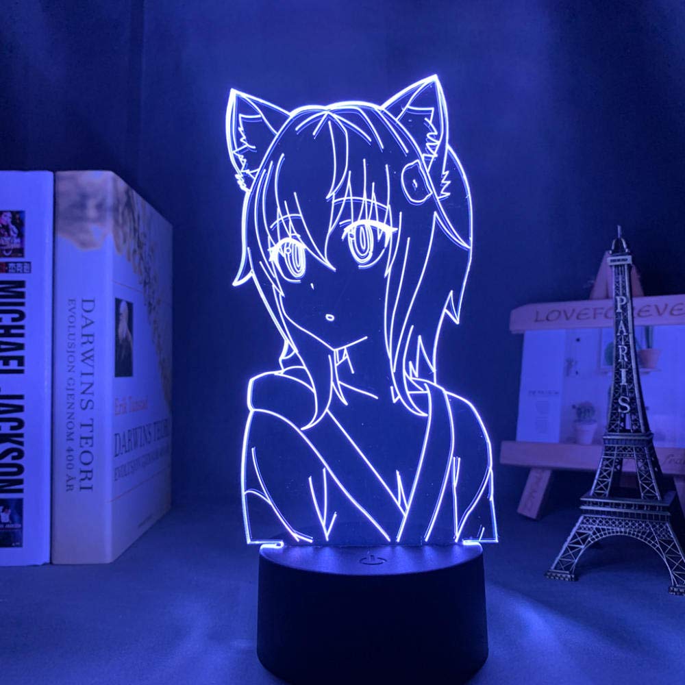 3D LED Illusion Lamp - Anime Toujou Koneko Night Light with 7 Color Touch Control, Perfect for Girls' Bedroom Decor, Kids Birthday Gift, DxD Themed High School Table Lamp | Create a Magical Ambiance for Bedrooms, Game Rooms & Anime Themed Parties