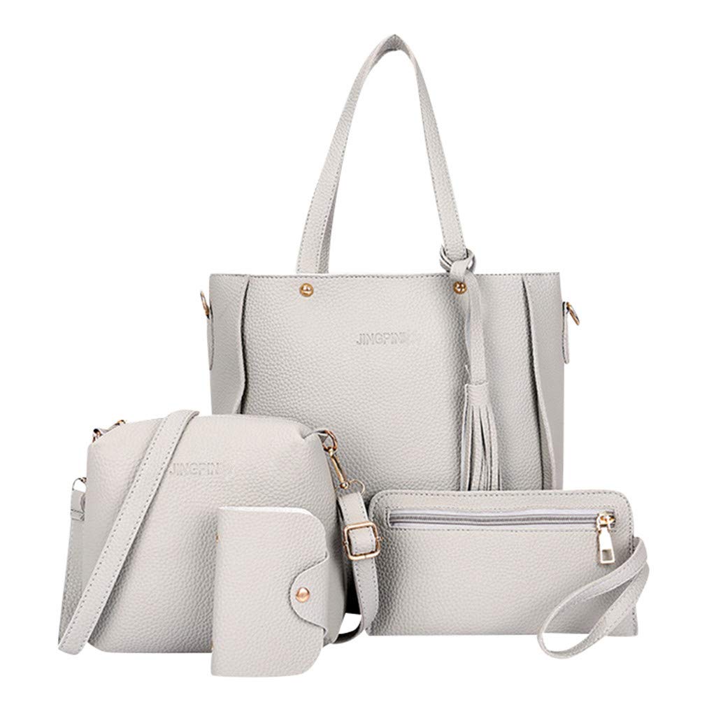 Qwent Women's Wallet Bag Set 2019 - 4-Piece Shoulder Bag, Messenger Bag & Handbag for Work, Travel & Everyday Use